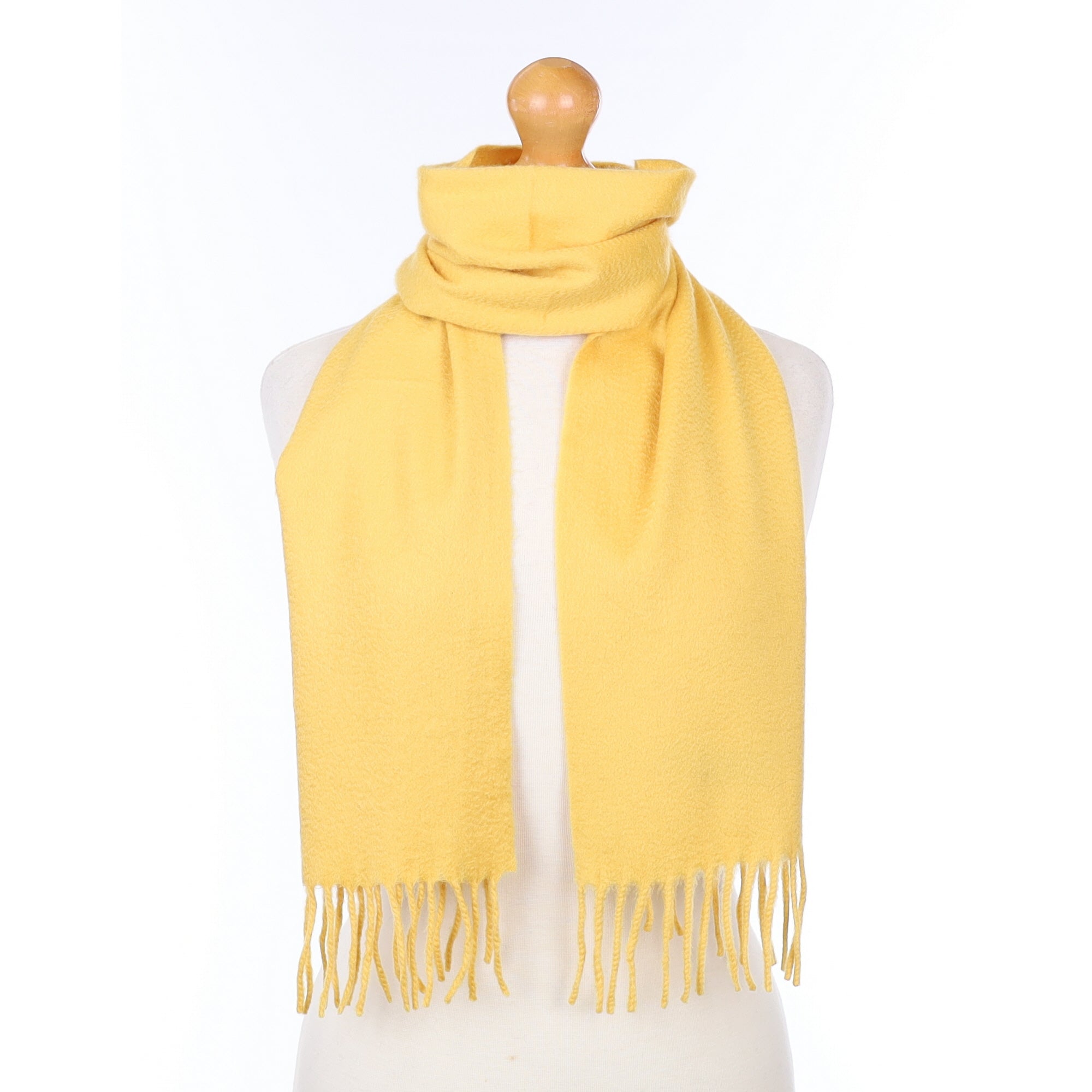Italian Sunshine Yellow Cashmere Woven Scarf