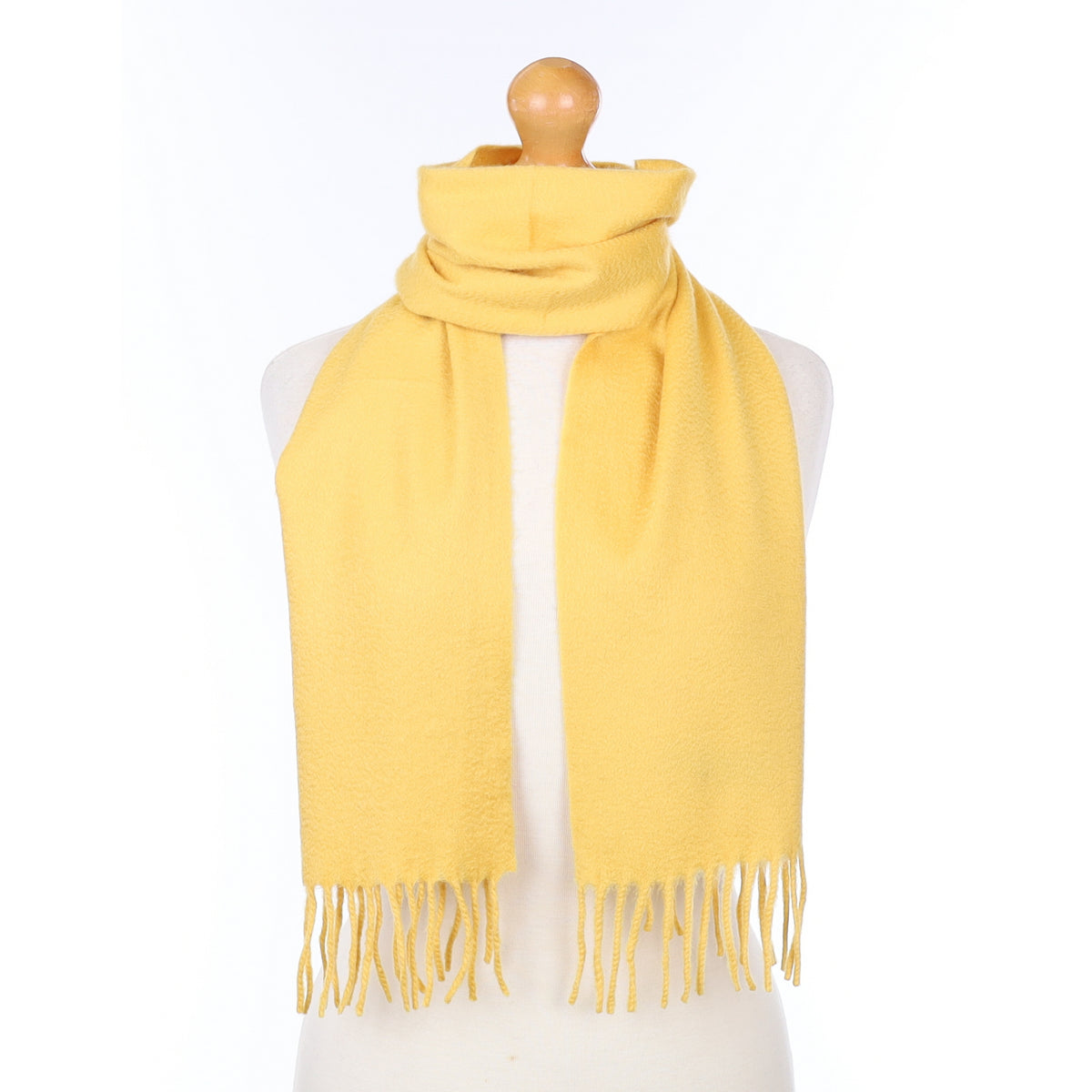Italian Sunshine Yellow Cashmere Woven Scarf