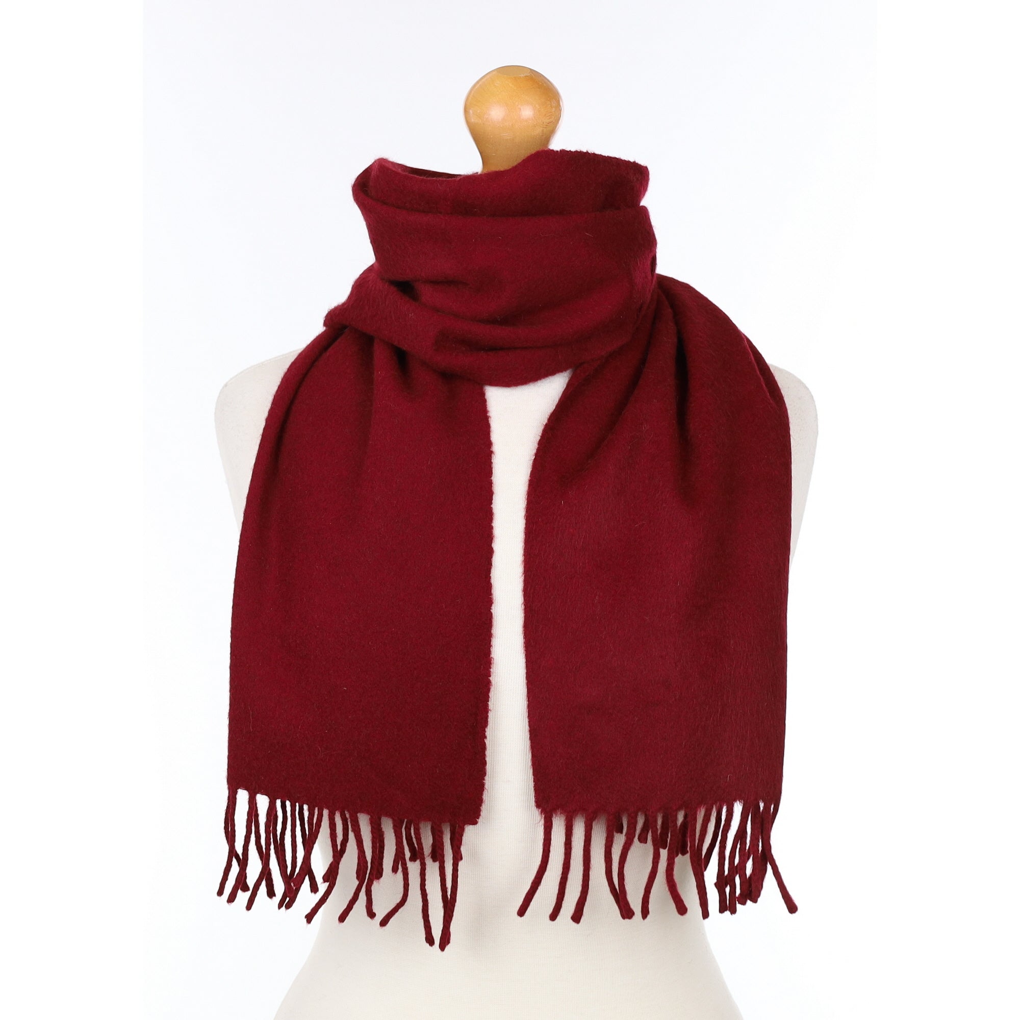 Scottish Burgundy Red Cashmere Woven Scarf
