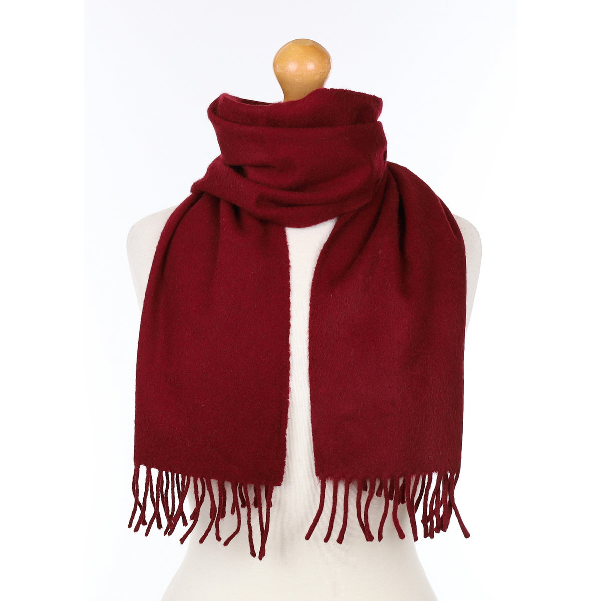 Scottish Burgundy Red Cashmere Woven Scarf