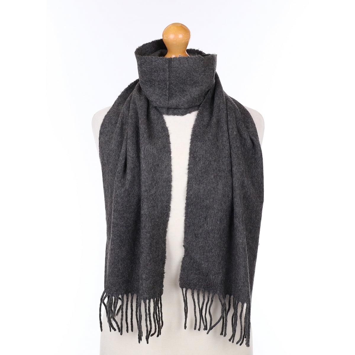 Slate Grey Cashmere Woven Scarf
