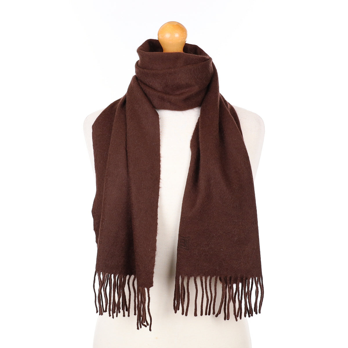 Chocolate Brown Cashmere Woven Scarf
