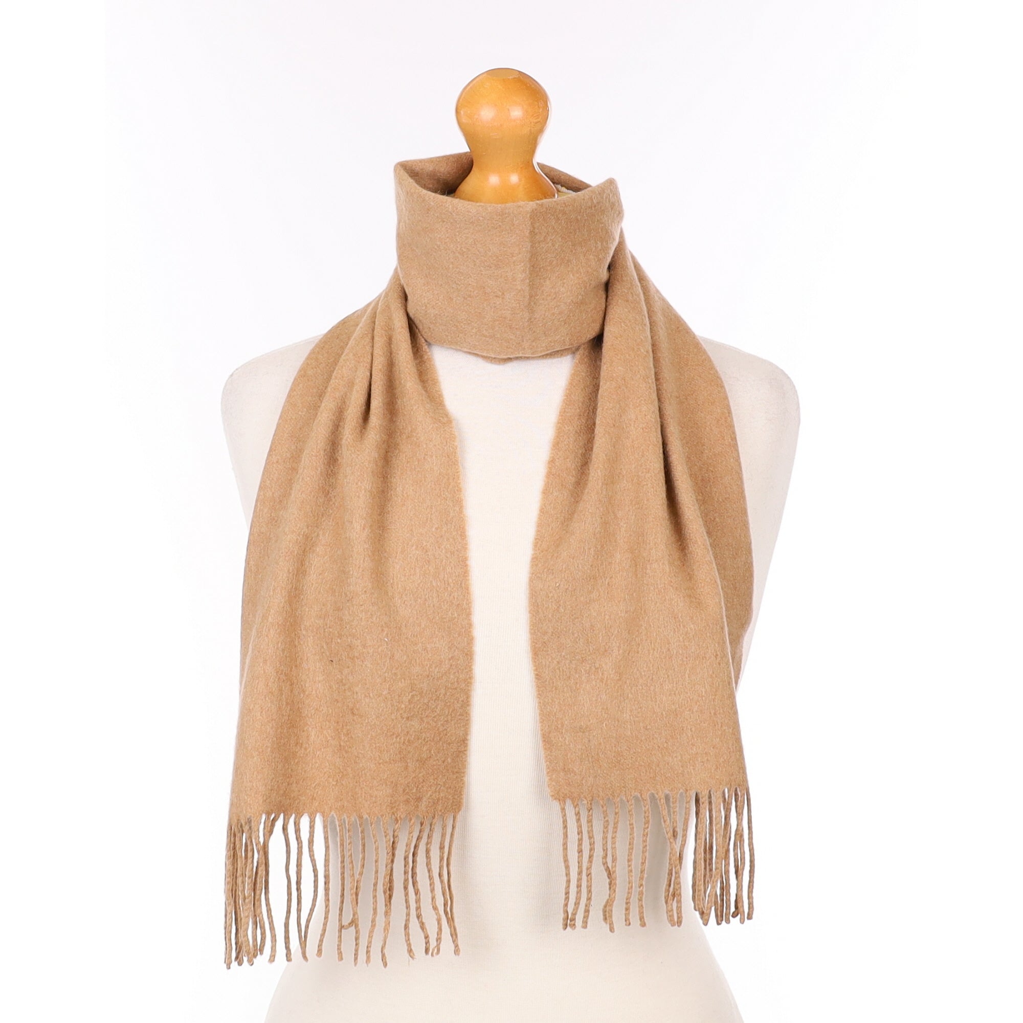 Camel Brown Cashmere Woven Scarf