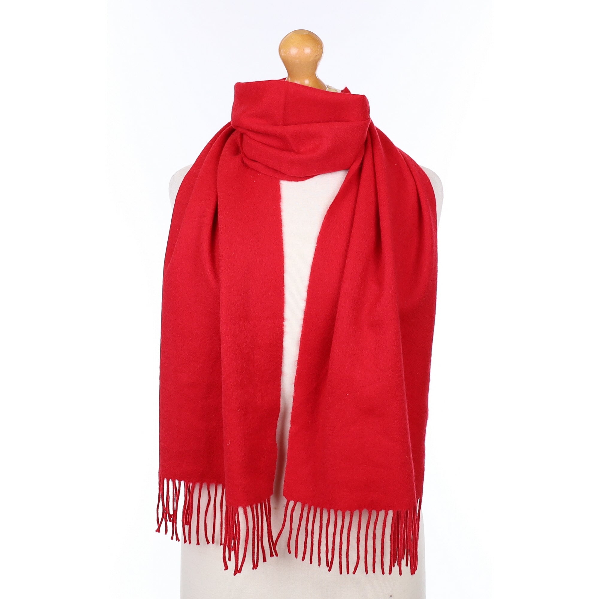 Scarlet Red Cashmere Woven Scarf