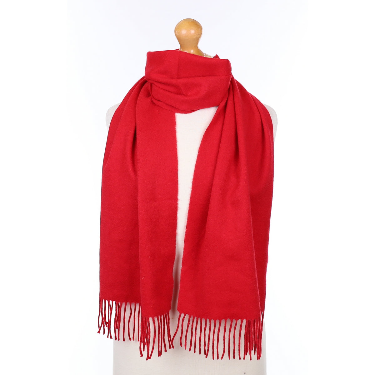 Scarlet Red Cashmere Woven Scarf
