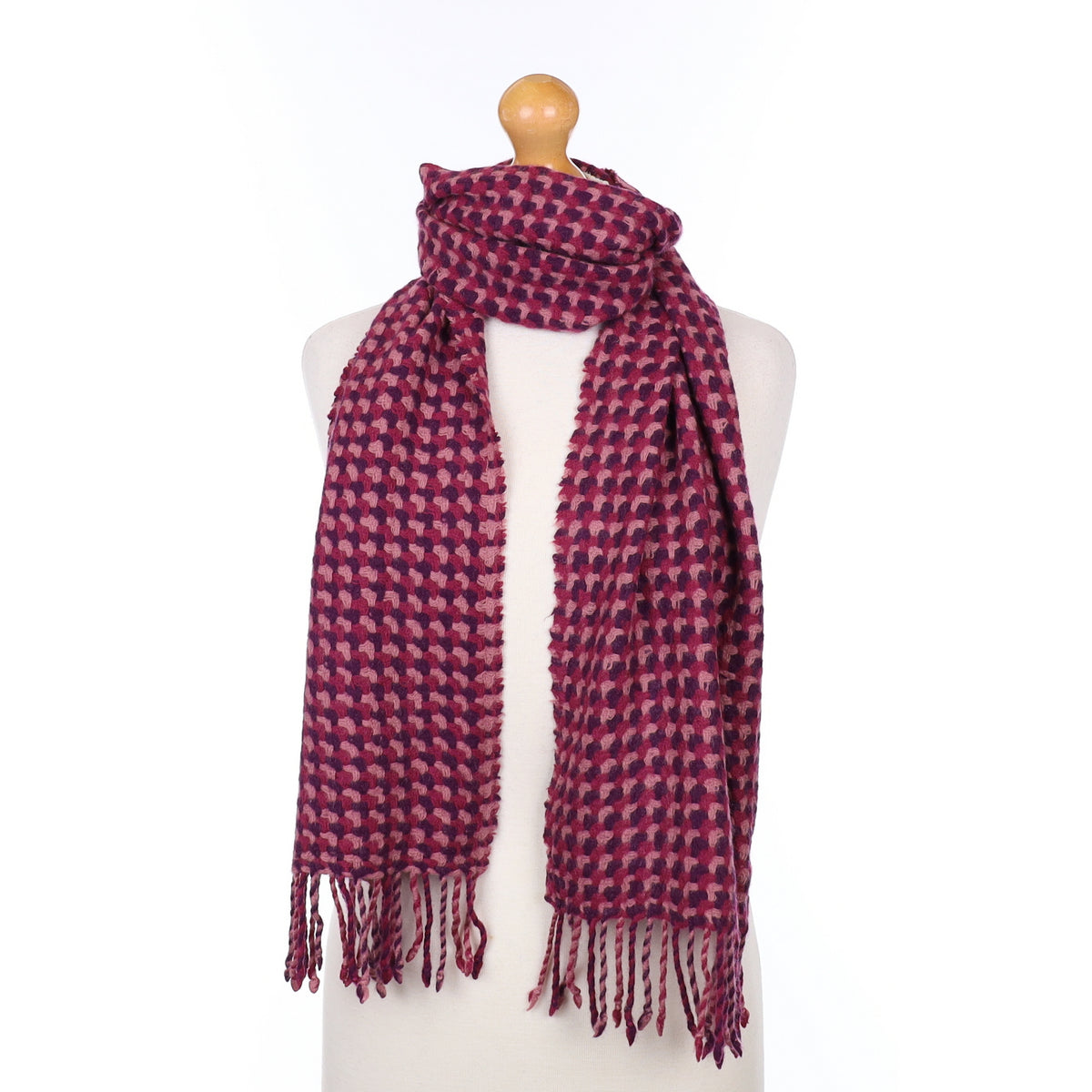 Purple Patterned Cashmere Woven Scarf