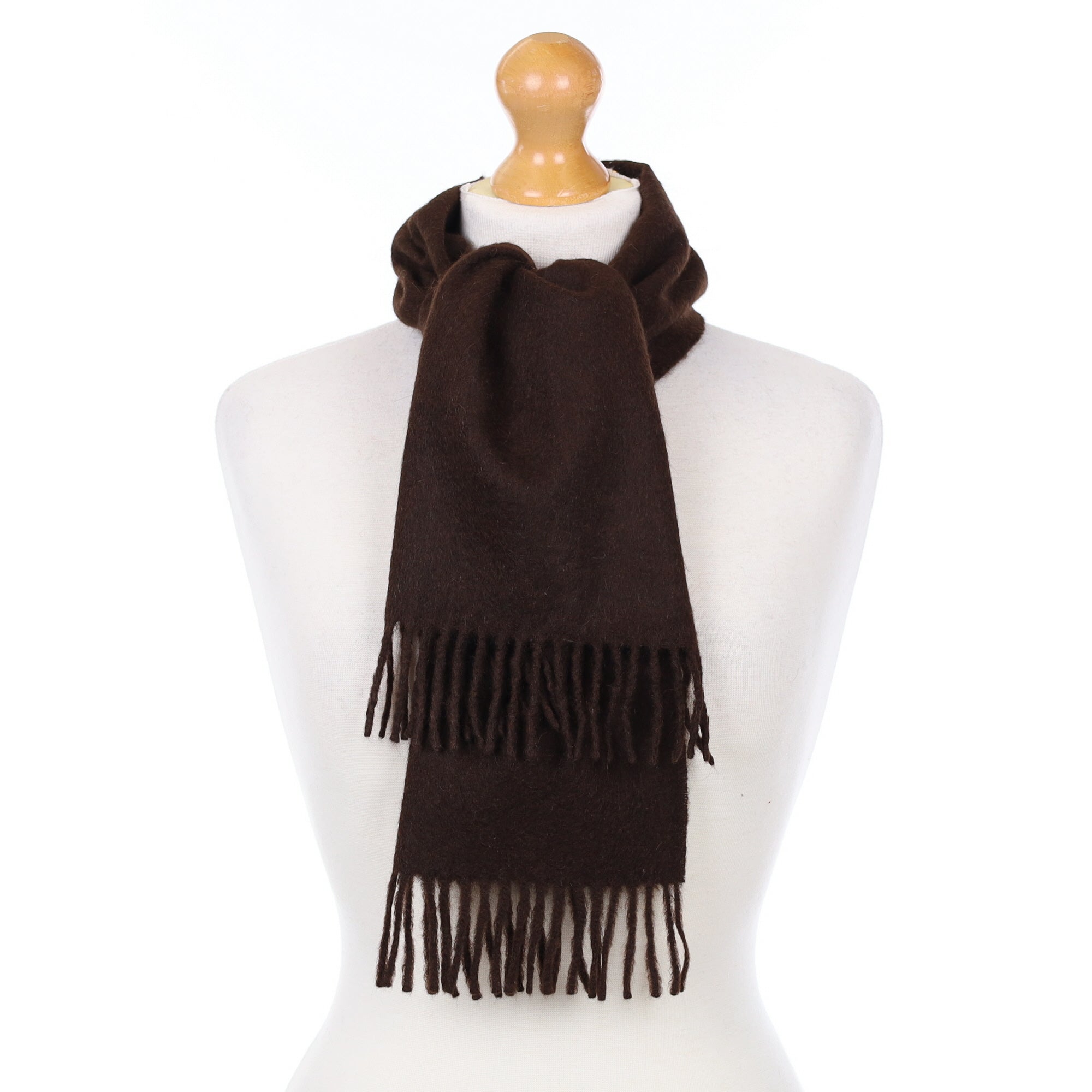 Chocolate Brown Cashmere Woven Scarf