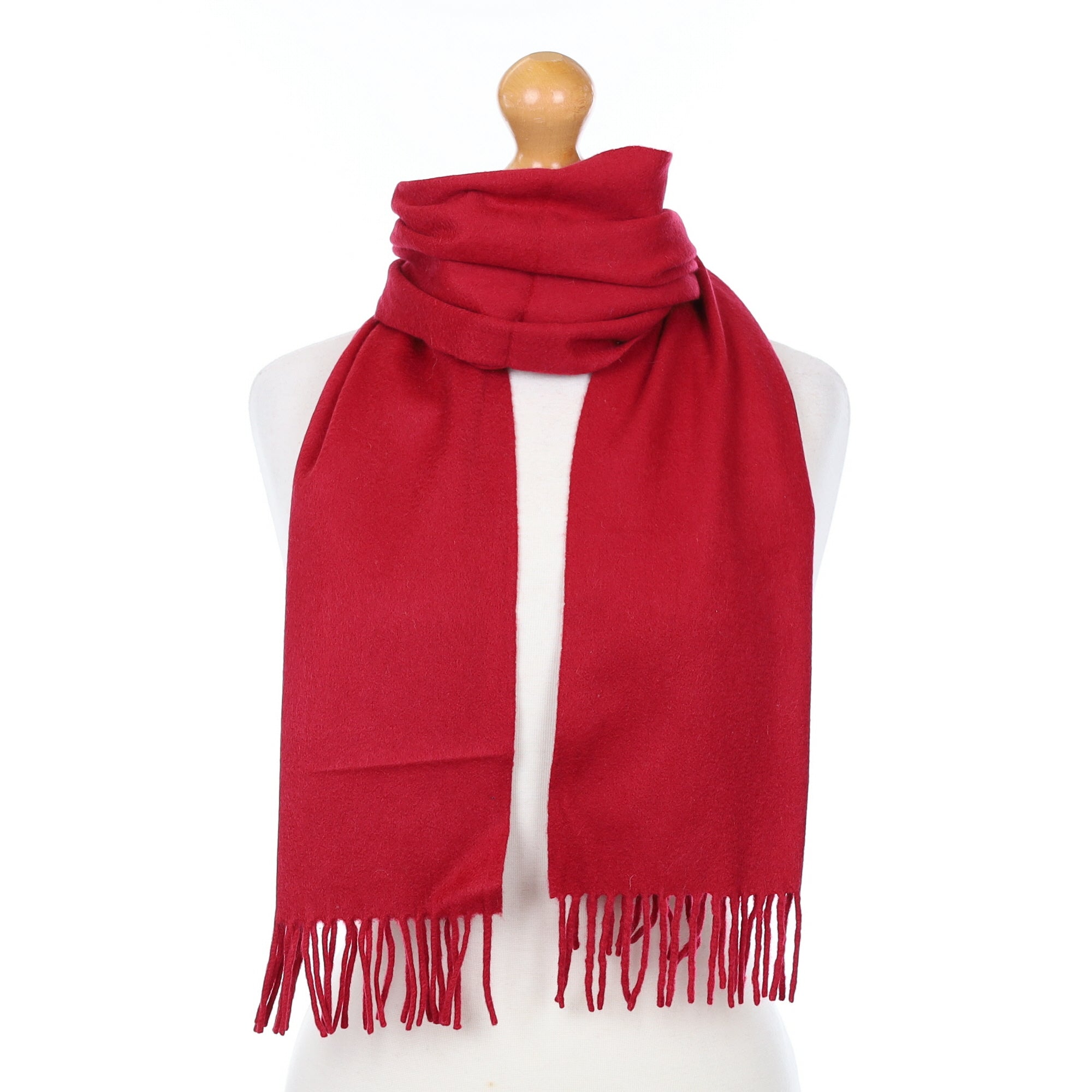 Cherry Red Cashmere Woven Scarf