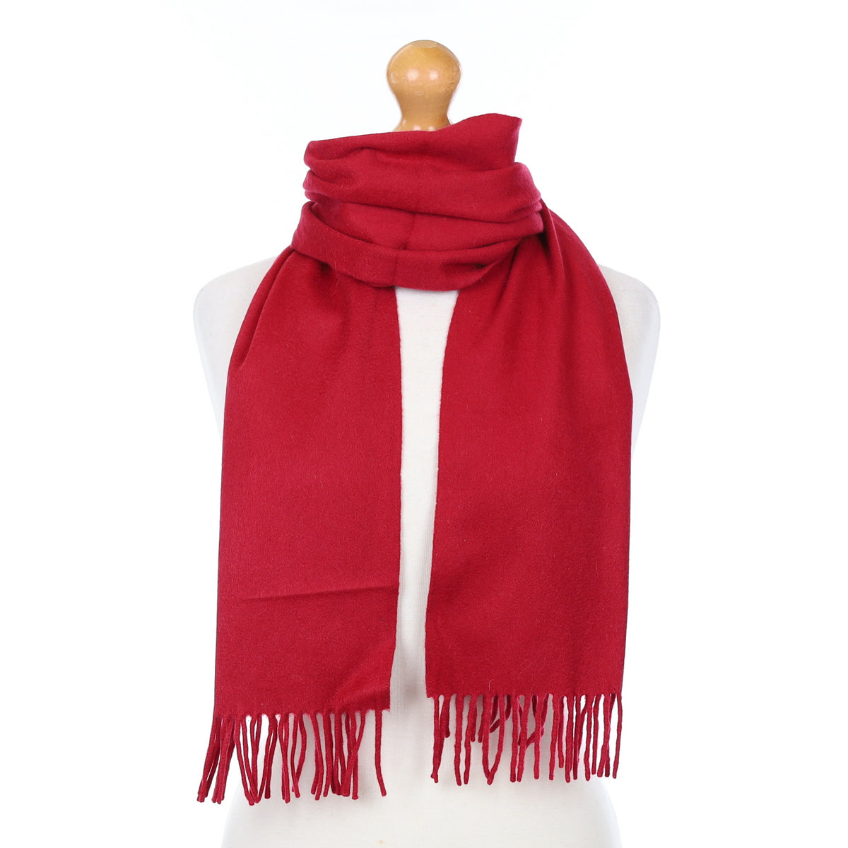 Cherry Red Cashmere Woven Scarf