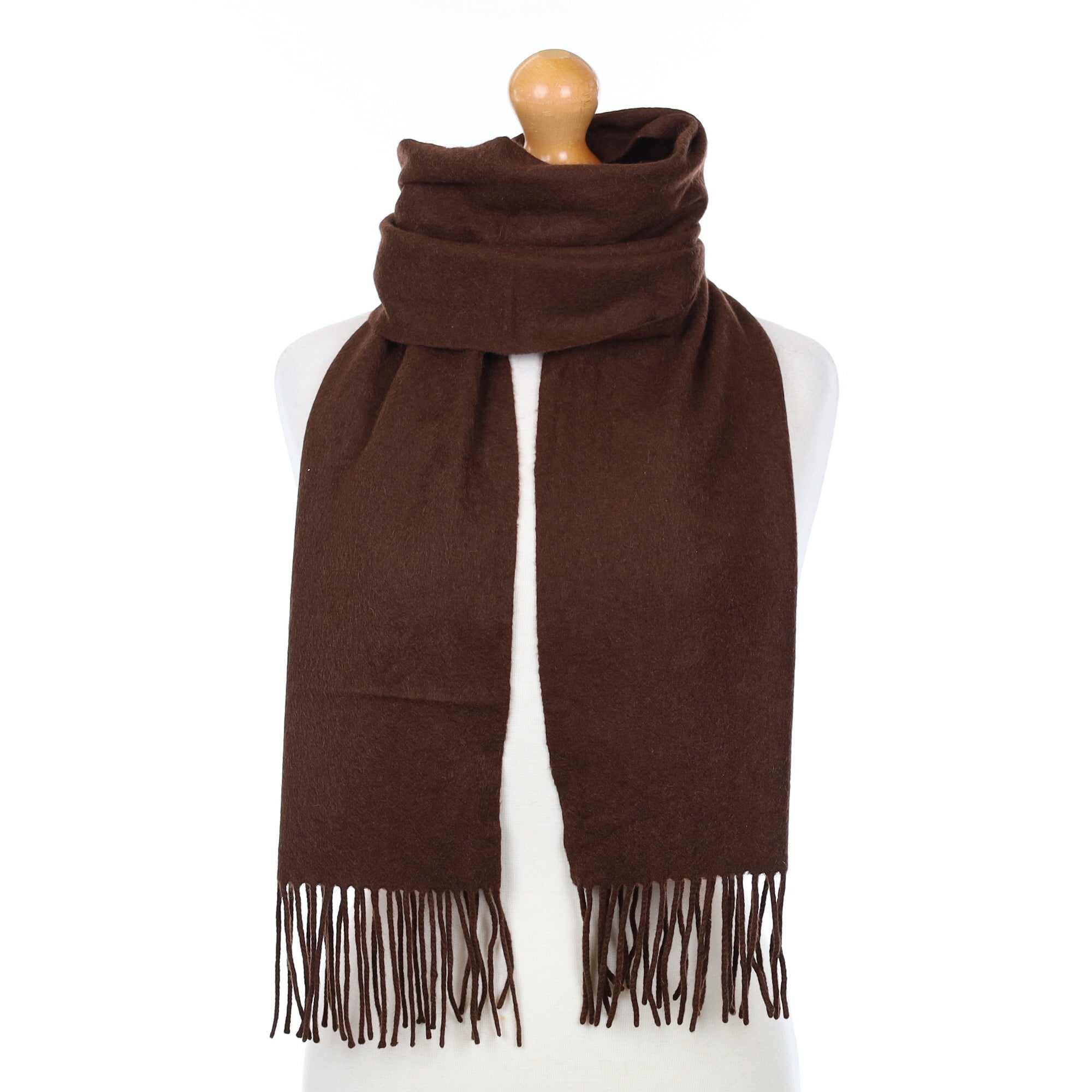 Chocolate Brown Cashmere Woven Scarf