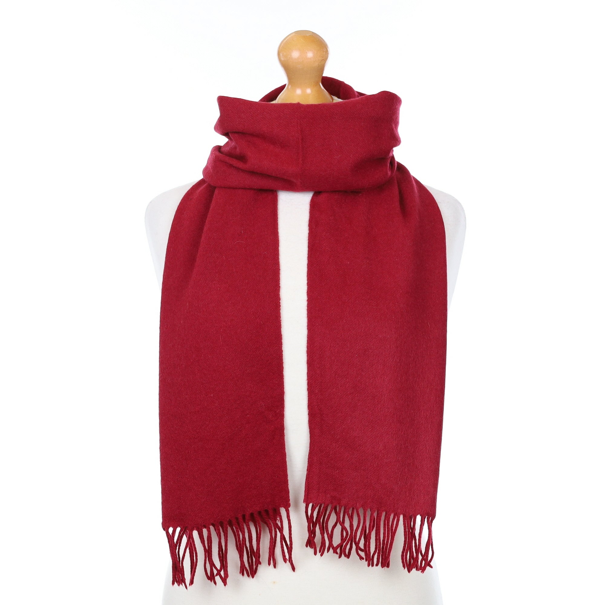 Ruby Red Cashmere Woven Scarf