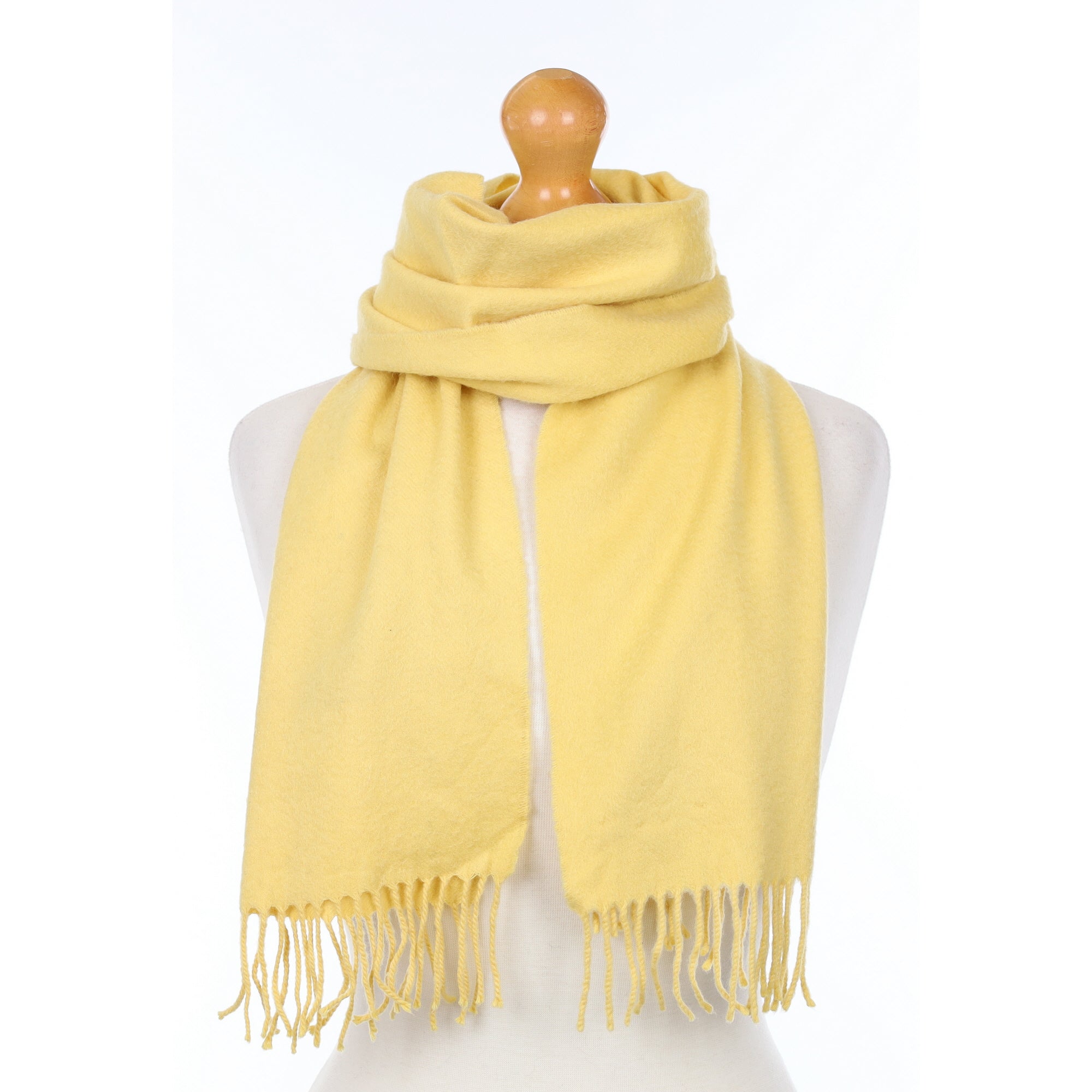 Scottish Primrose Yellow Cashmere Woven Scarf