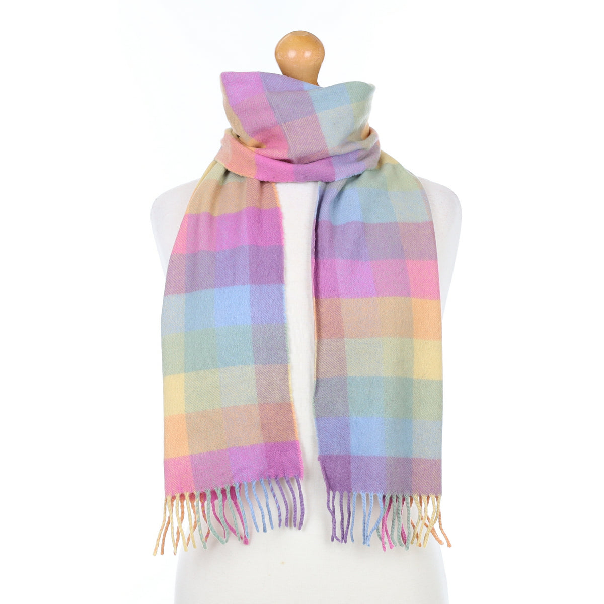 Scottish Candy Checked Cashmere Woven Scarf