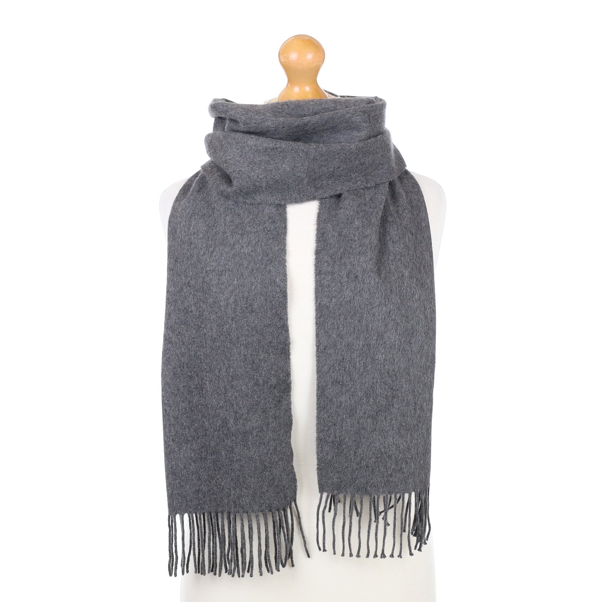 Dark Slate Grey Cashmere Woven Scarf