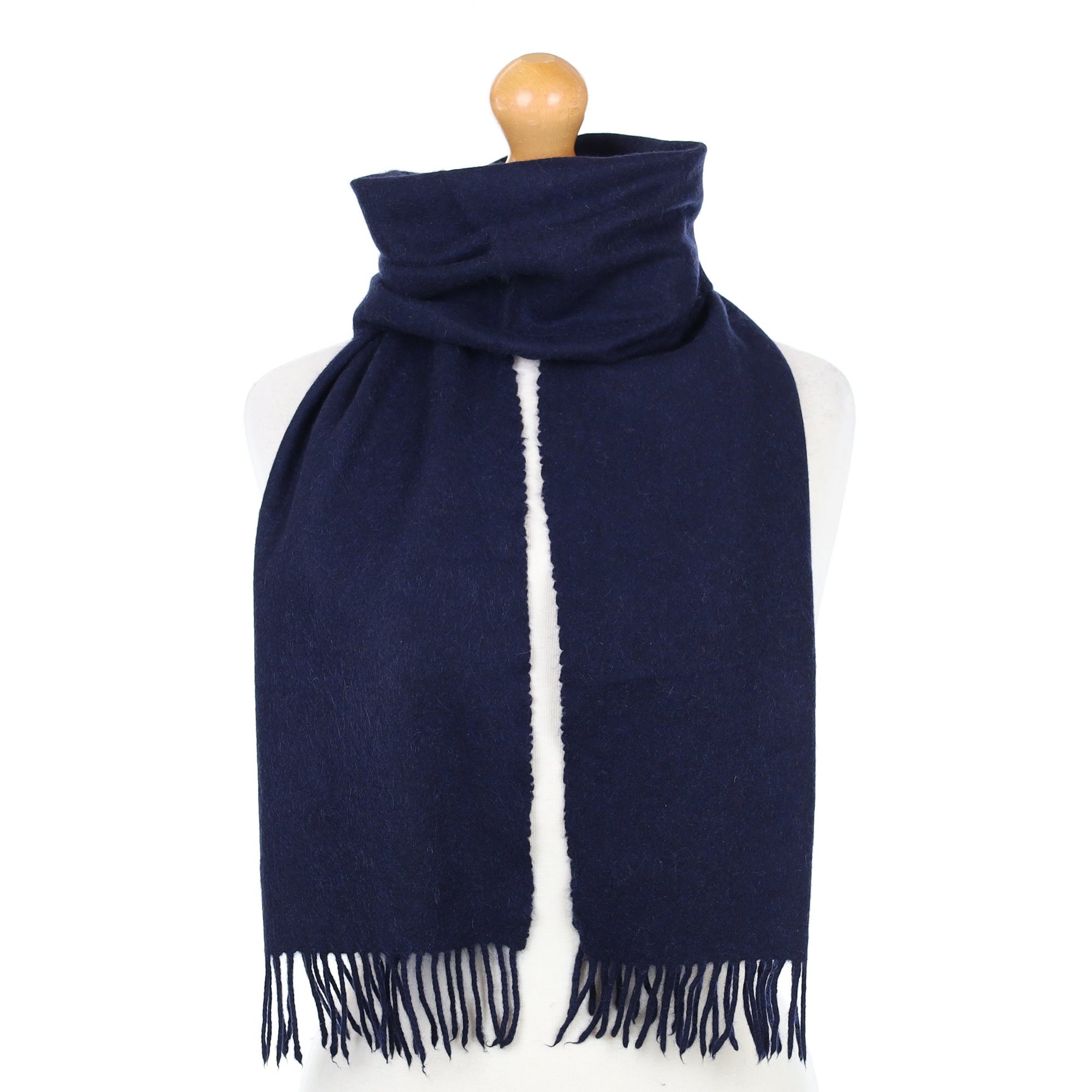 Navy Blue Cashmere Woven Scarf