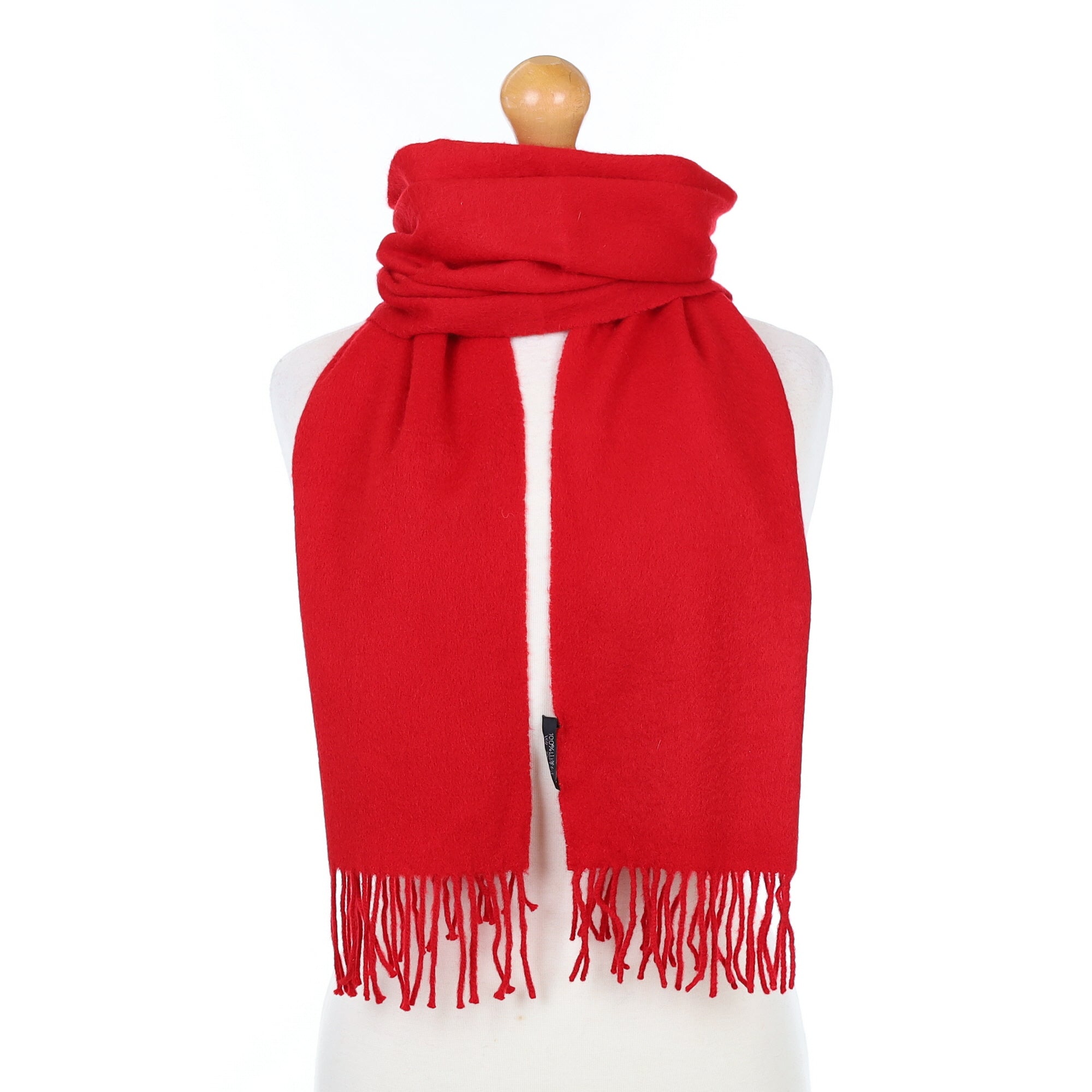 Scarlet Red Cashmere Woven Scarf