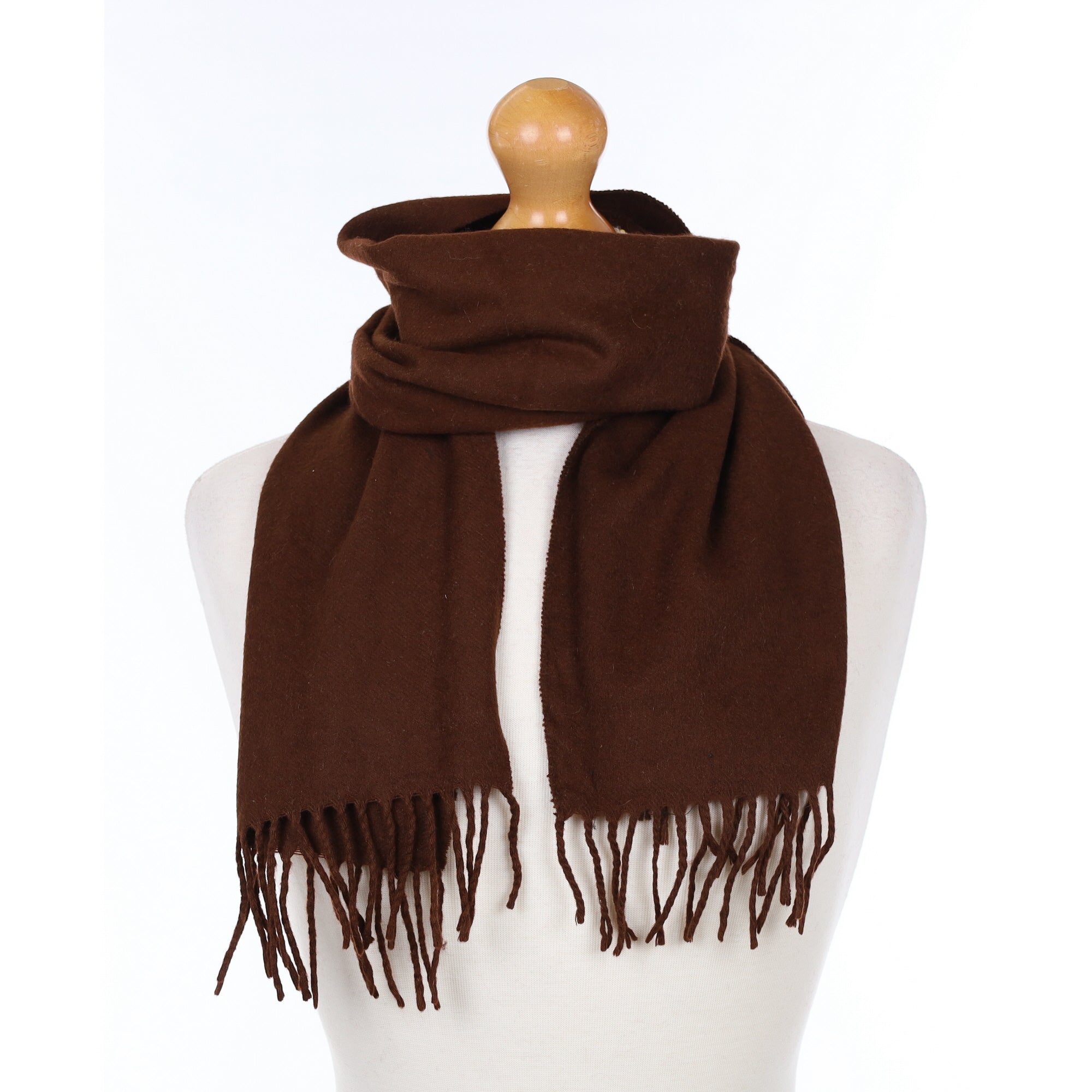 Chocolate Brown Cashmere Woven Scarf