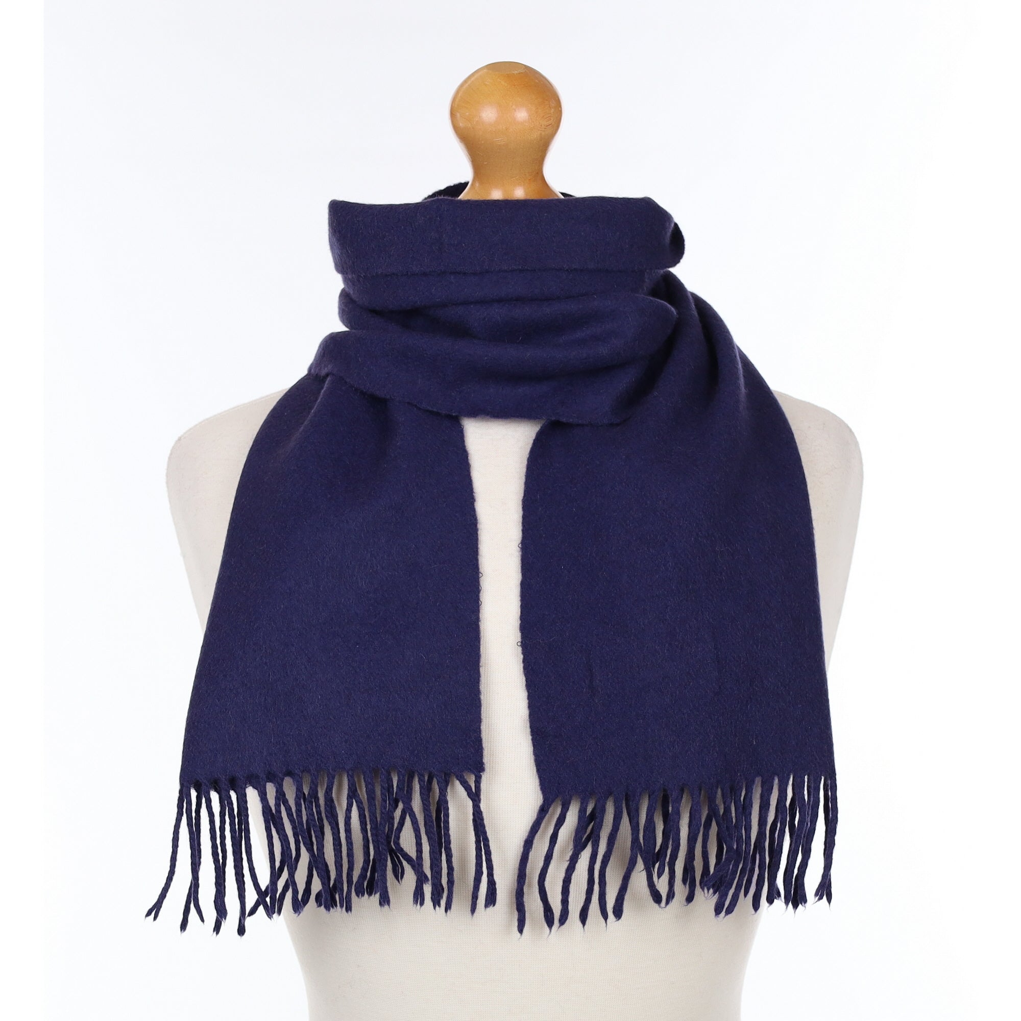 Navy Blue Cashmere Woven Scarf