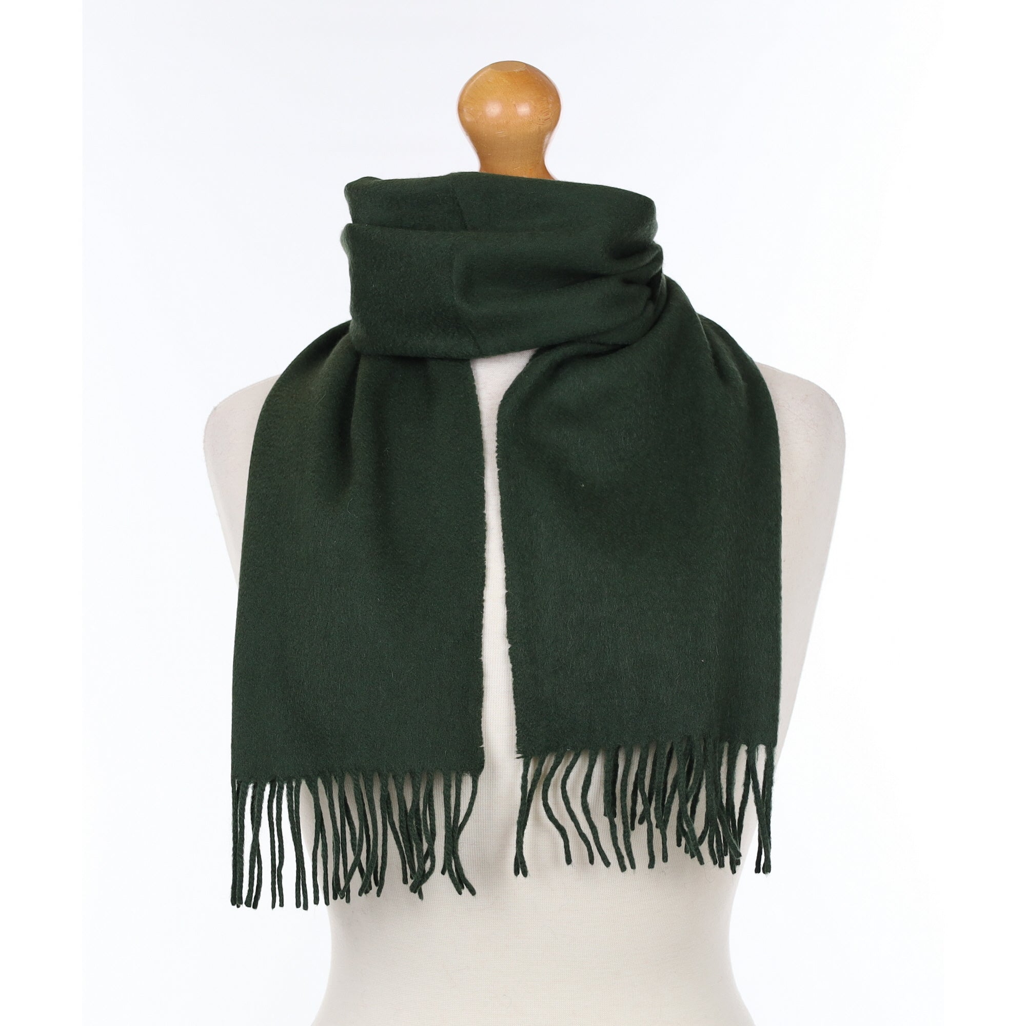 Bottle Green Cashmere Woven Scarf