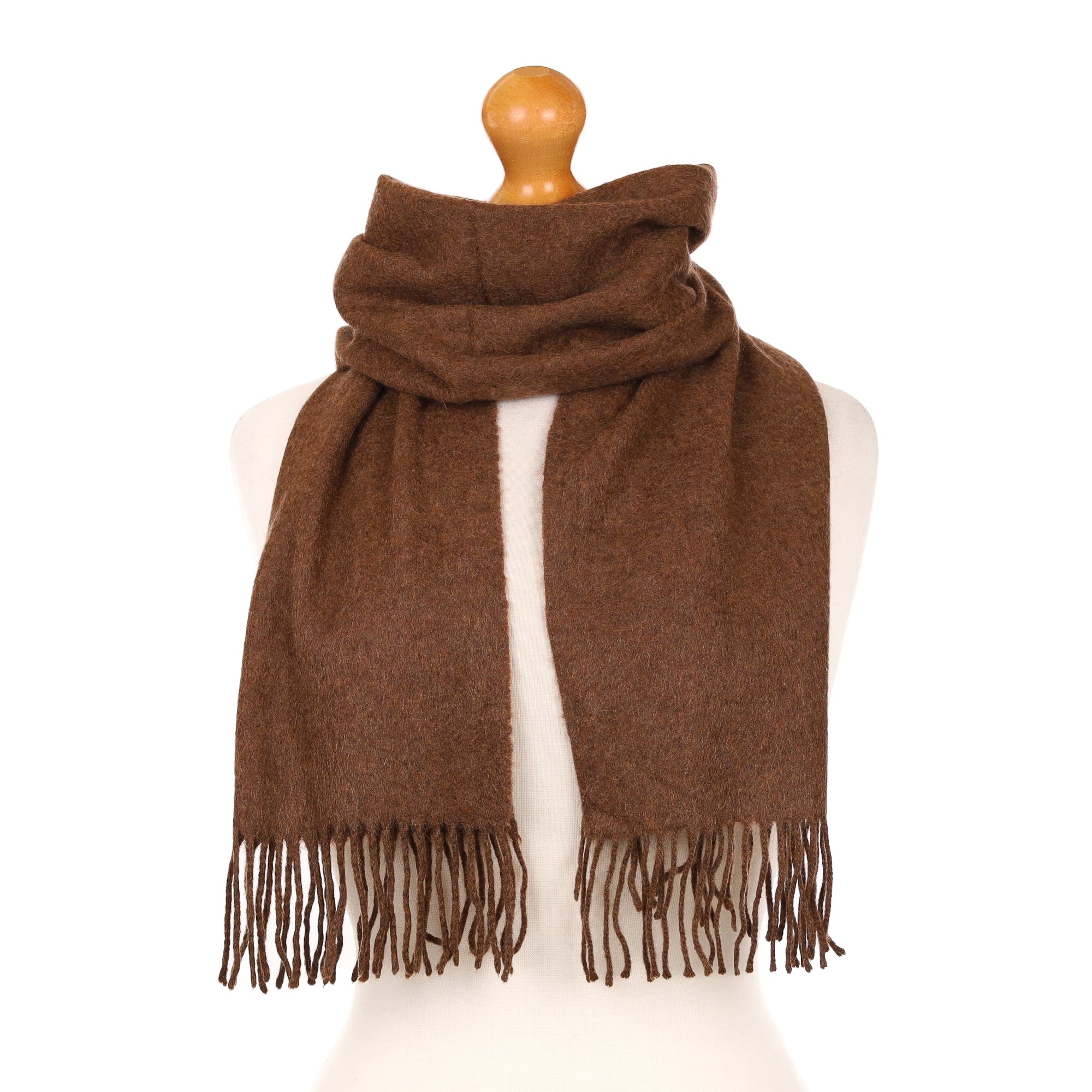 Mole Brown Cashmere Woven Scarf