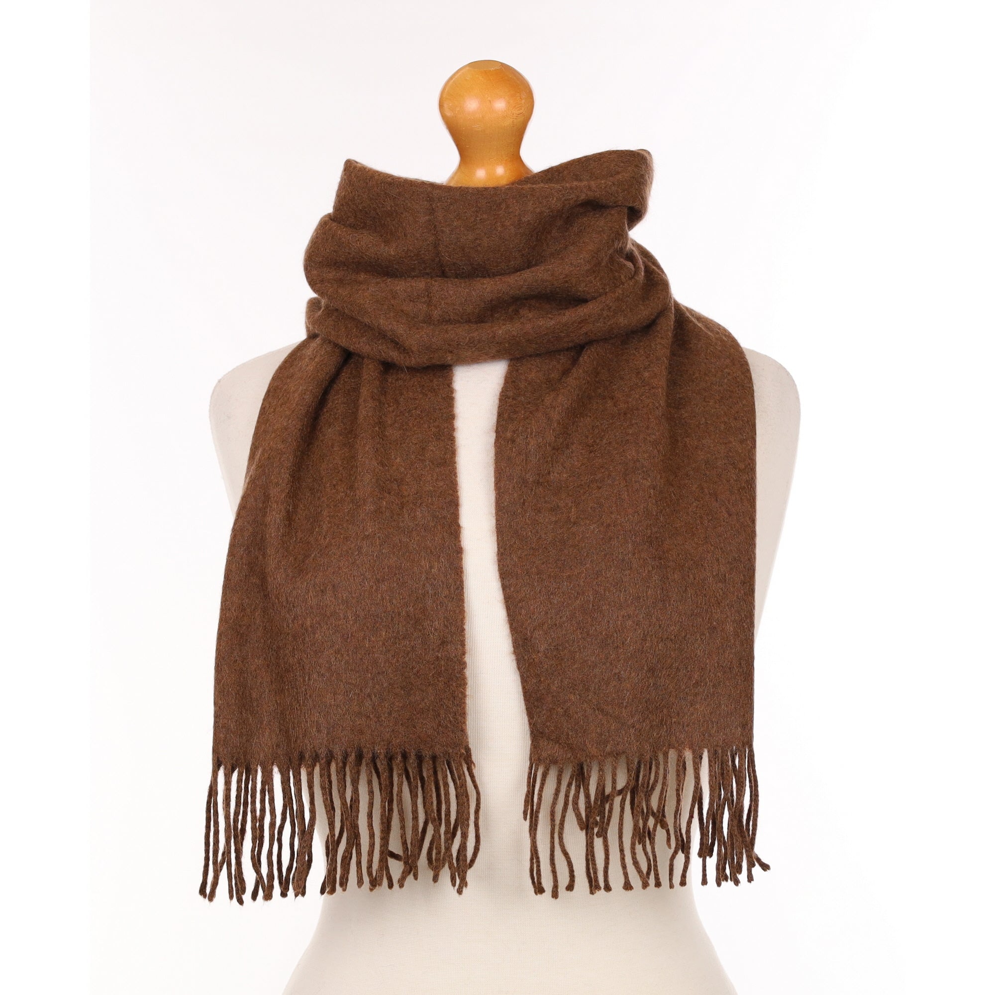 Mole Brown Cashmere Woven Scarf