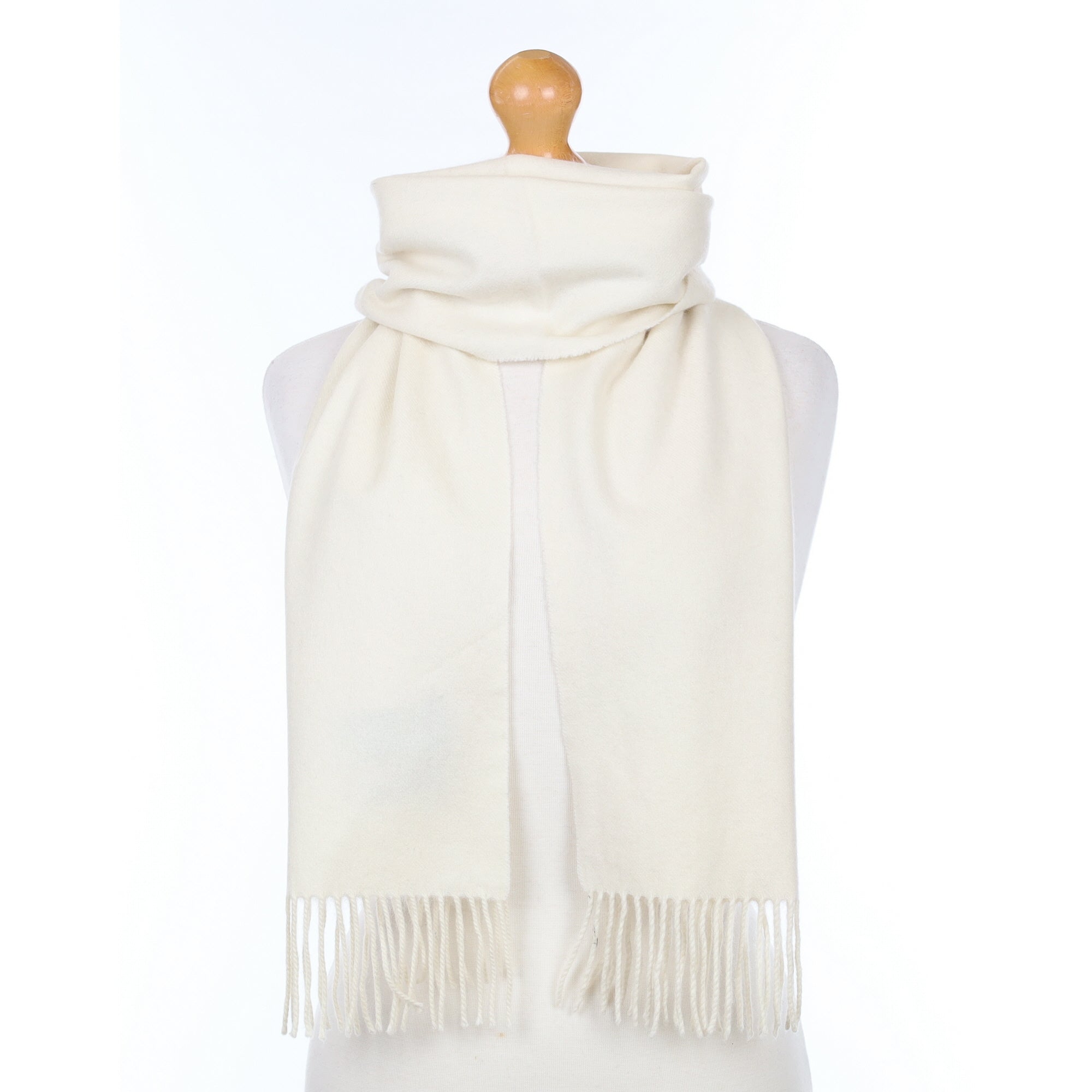 Ivory Cashmere Woven Scarf