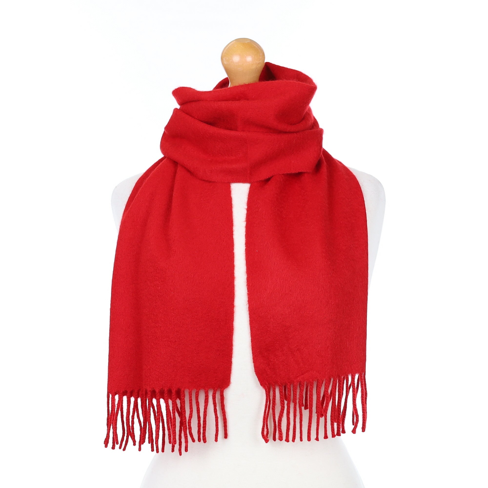 Post Box Red Cashmere Woven Scarf