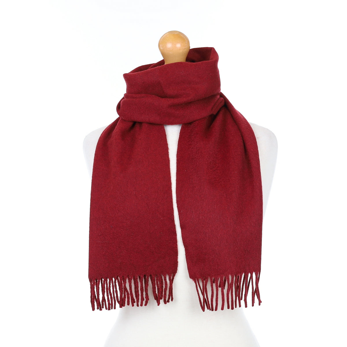 Wine Red Cashmere Woven Scarf