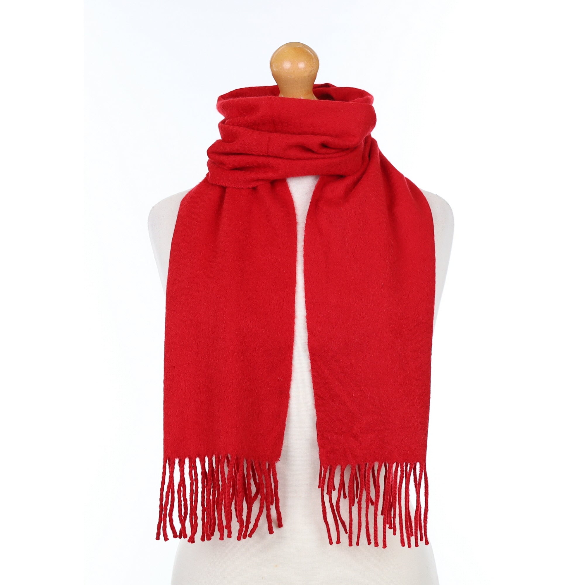 Post Box Red Cashmere Woven Scarf