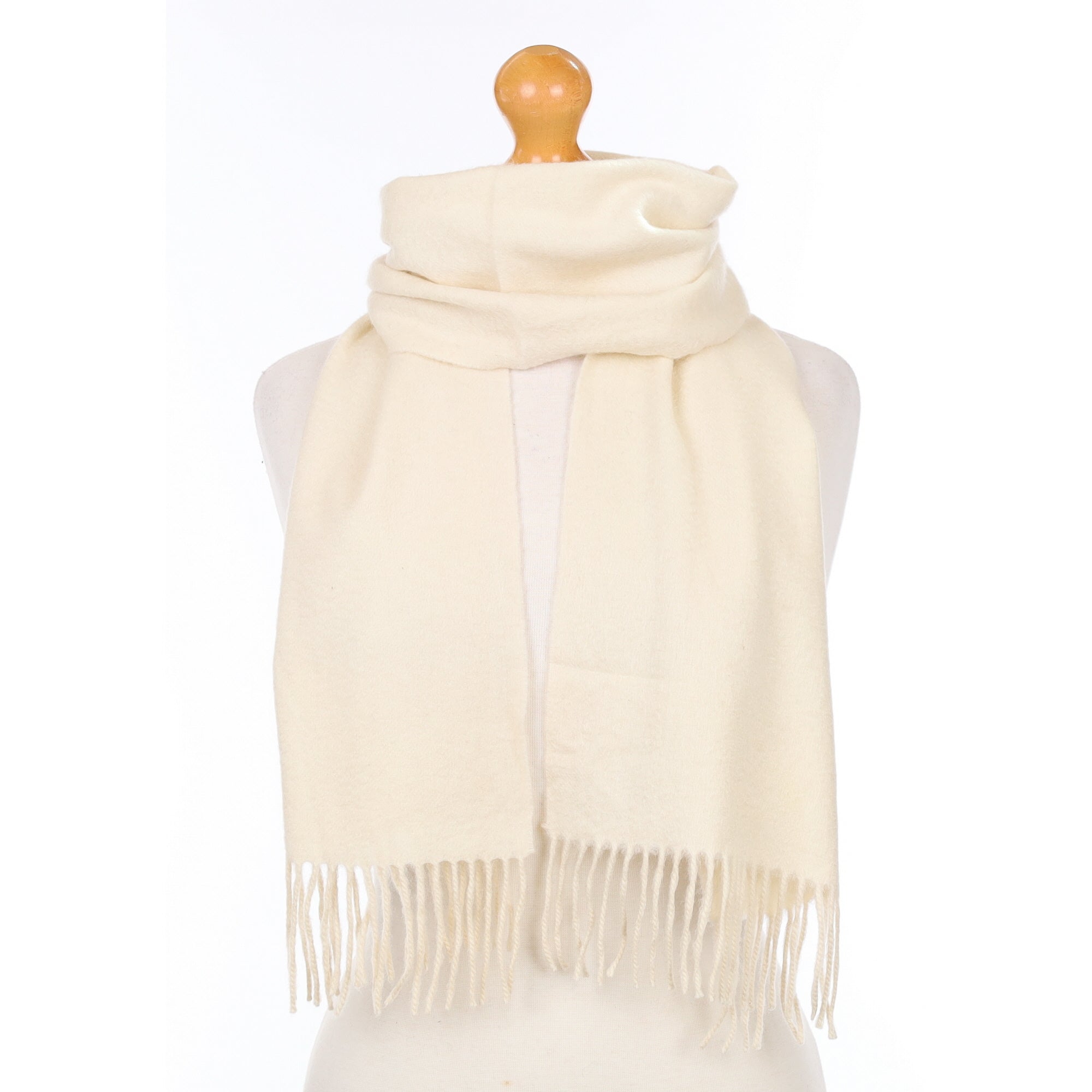 Italian Antique Cream Cashmere Woven Scarf