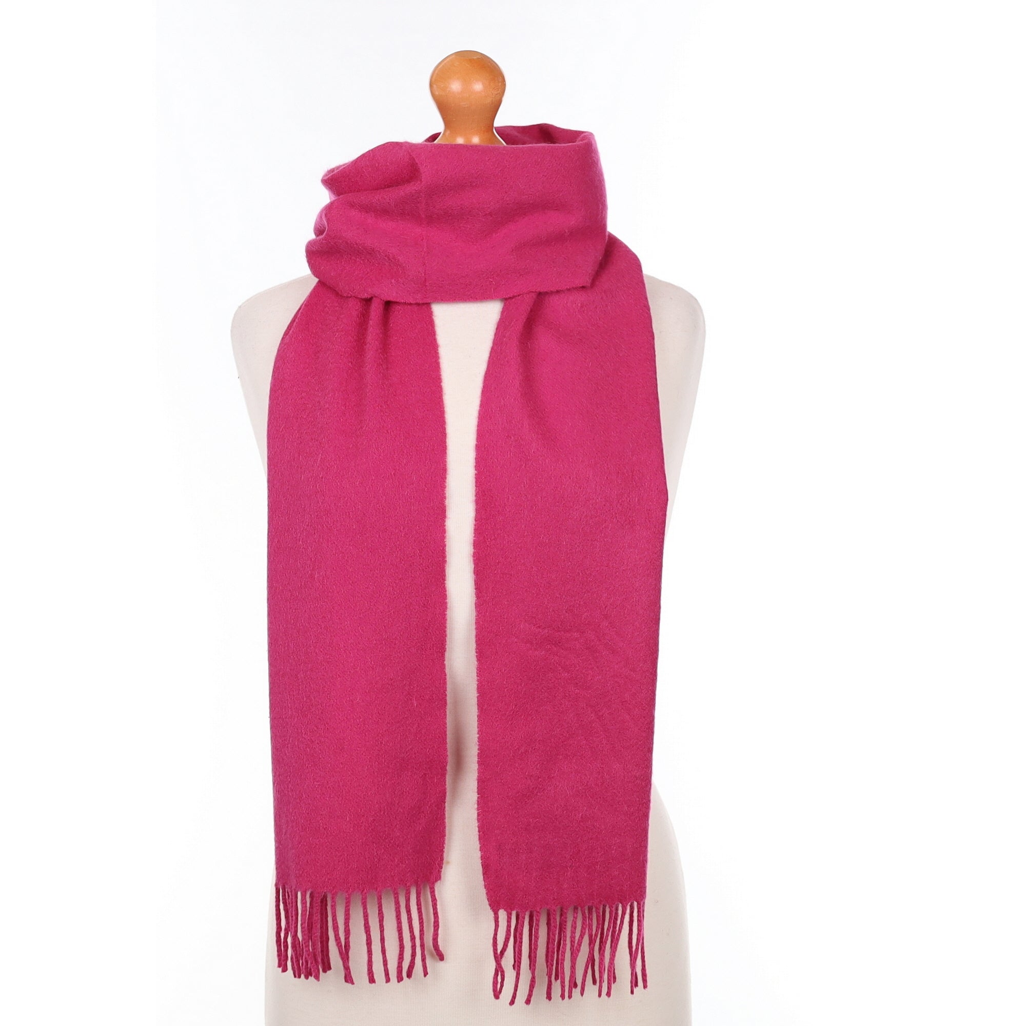 Raspberry Pink Cashmere Woven Scarf