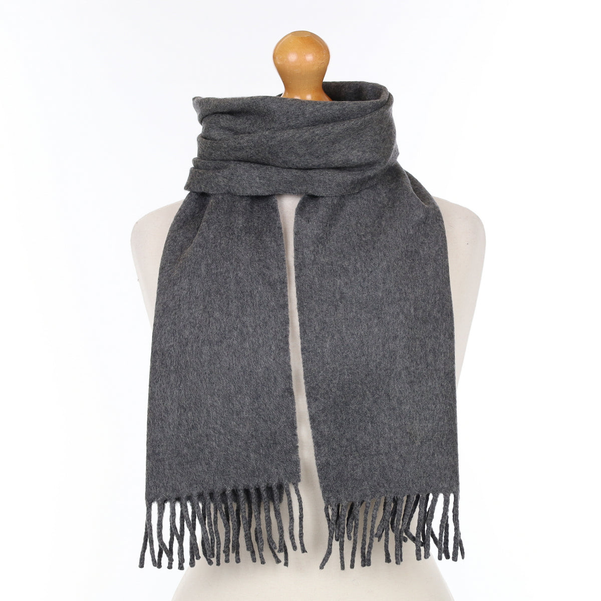 Scottish Granite Grey Cashmere Woven Scarf