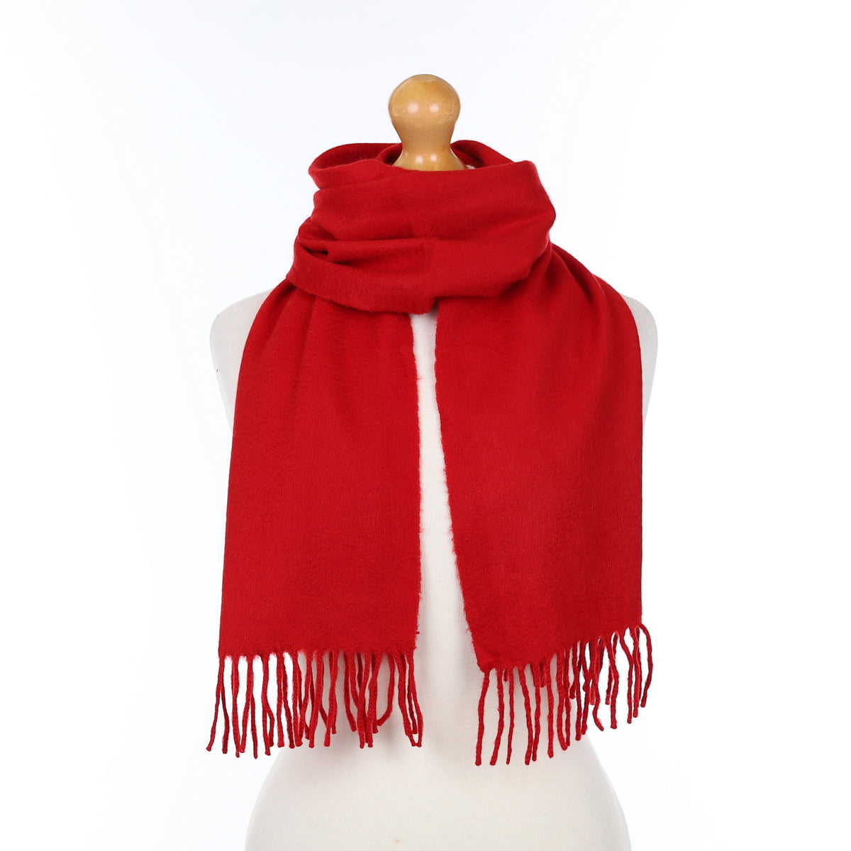 Ruby Red Cashmere Woven Scarf