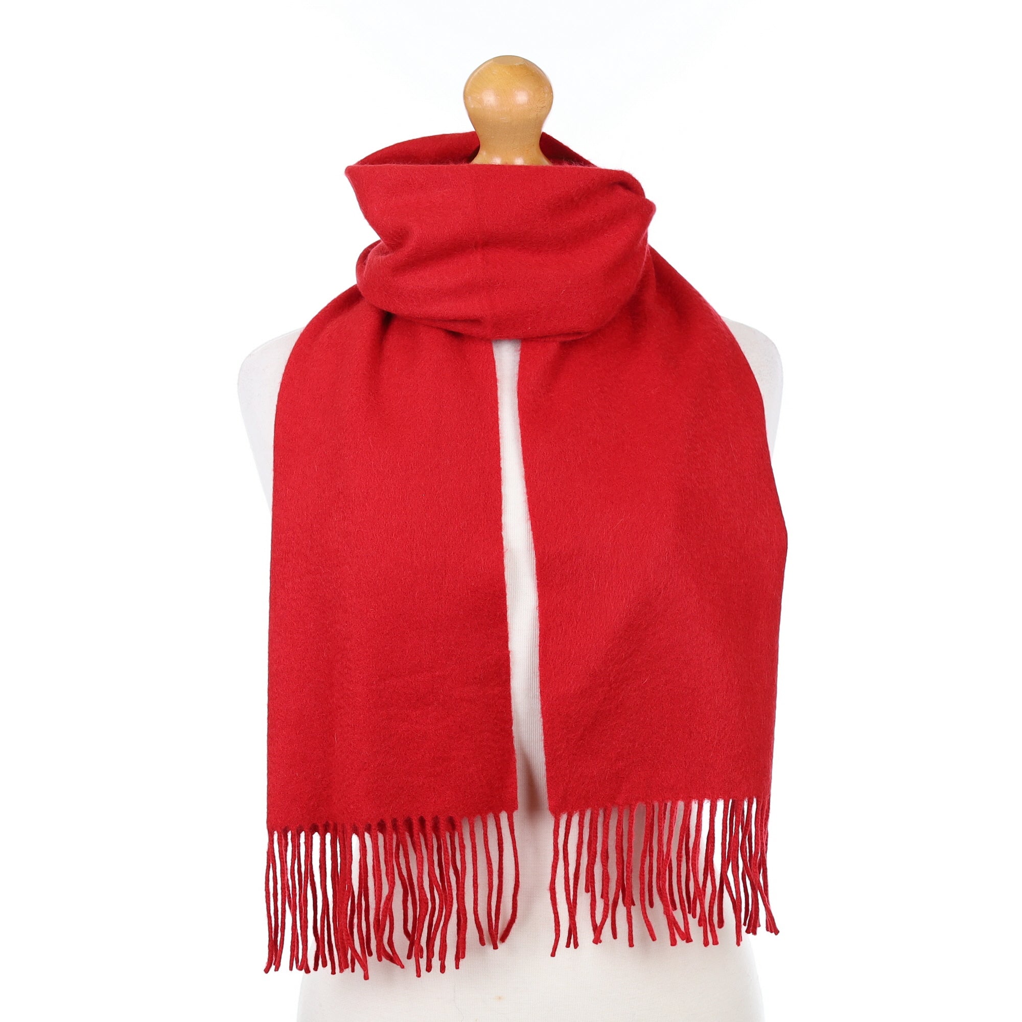 Scarlet Red Cashmere Woven Scarf