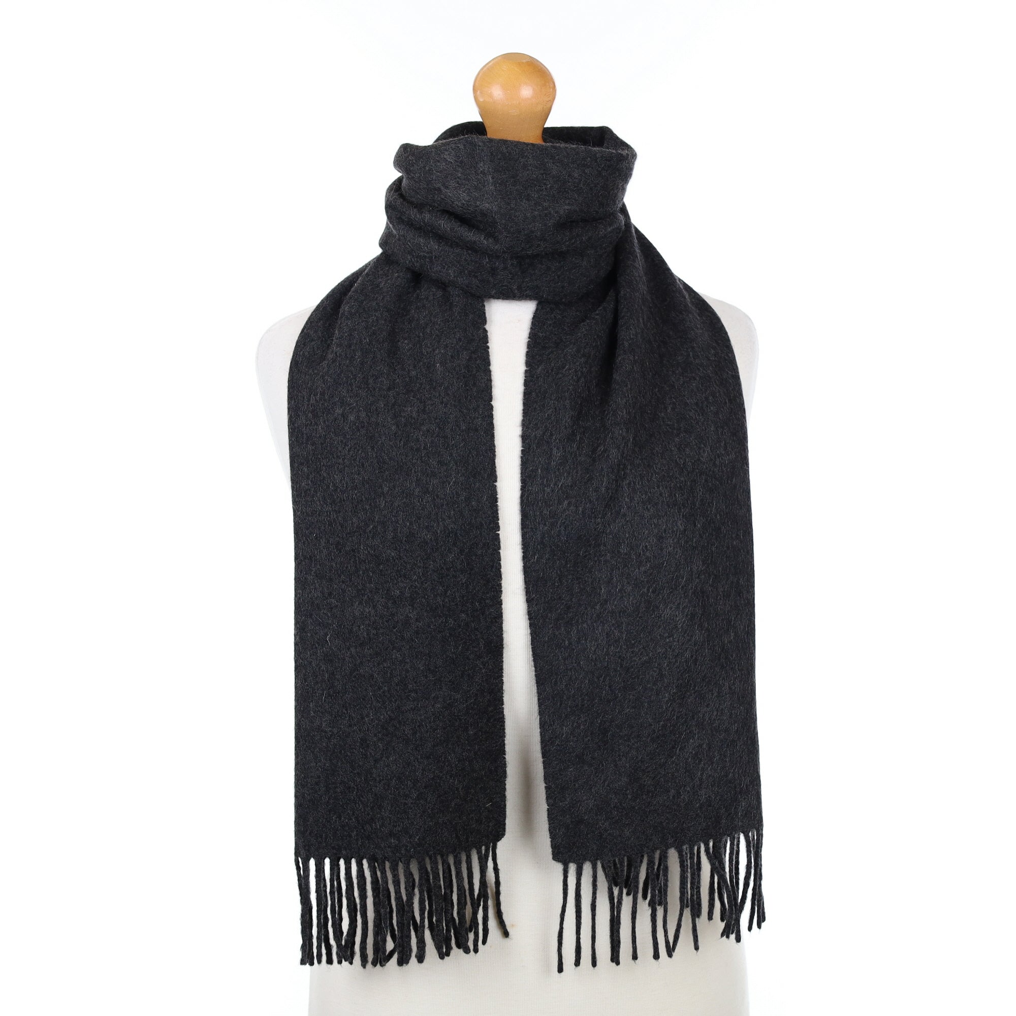 Charcoal Grey Cashmere Woven Scarf