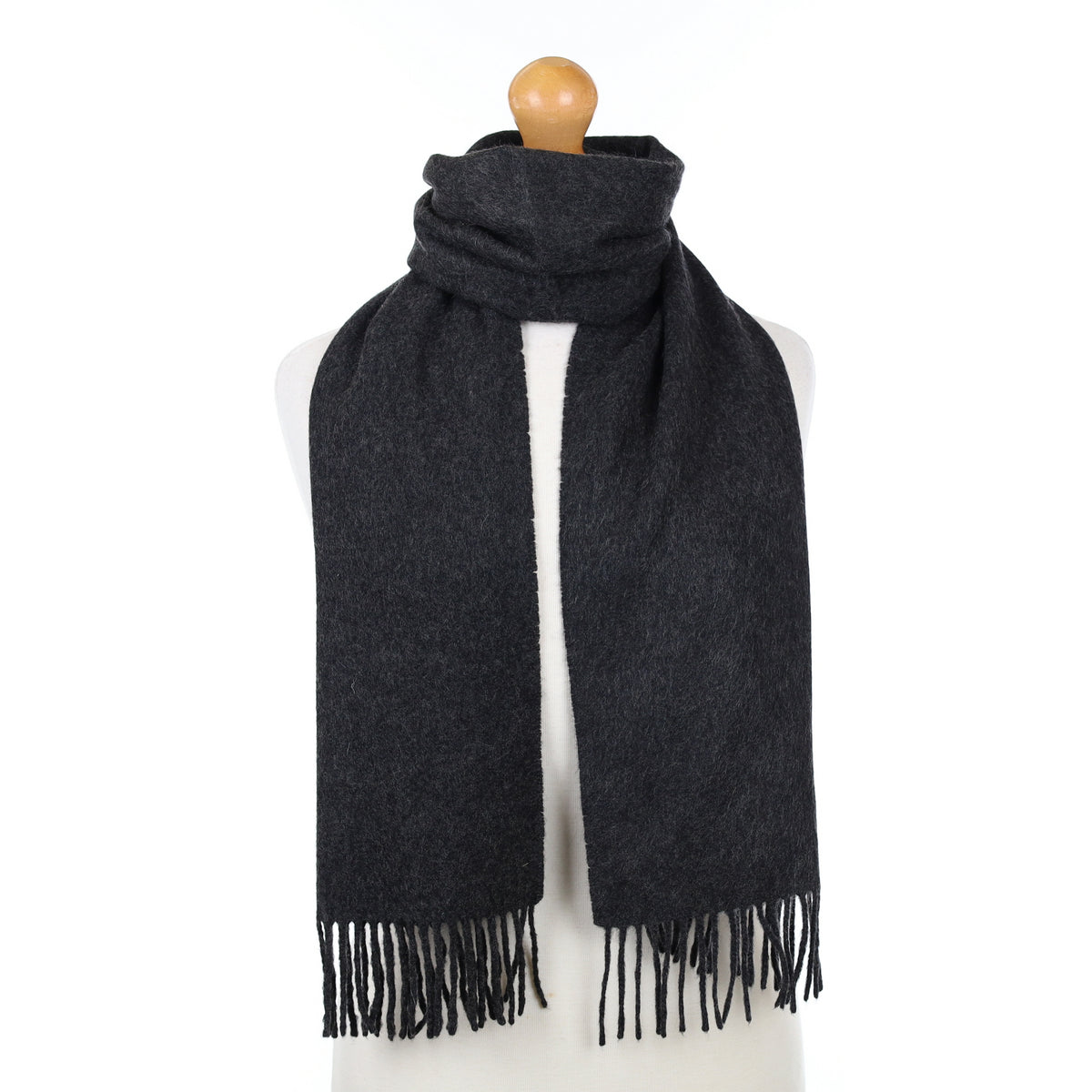 Charcoal Grey Cashmere Woven Scarf