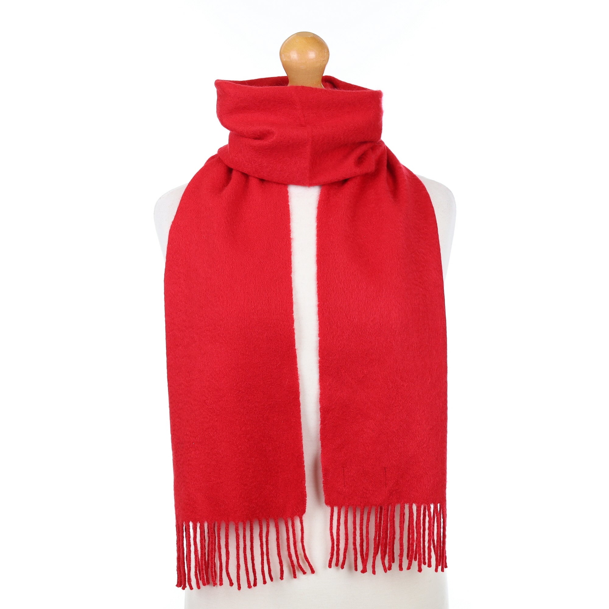 Scarlet Red Cashmere Woven Scarf