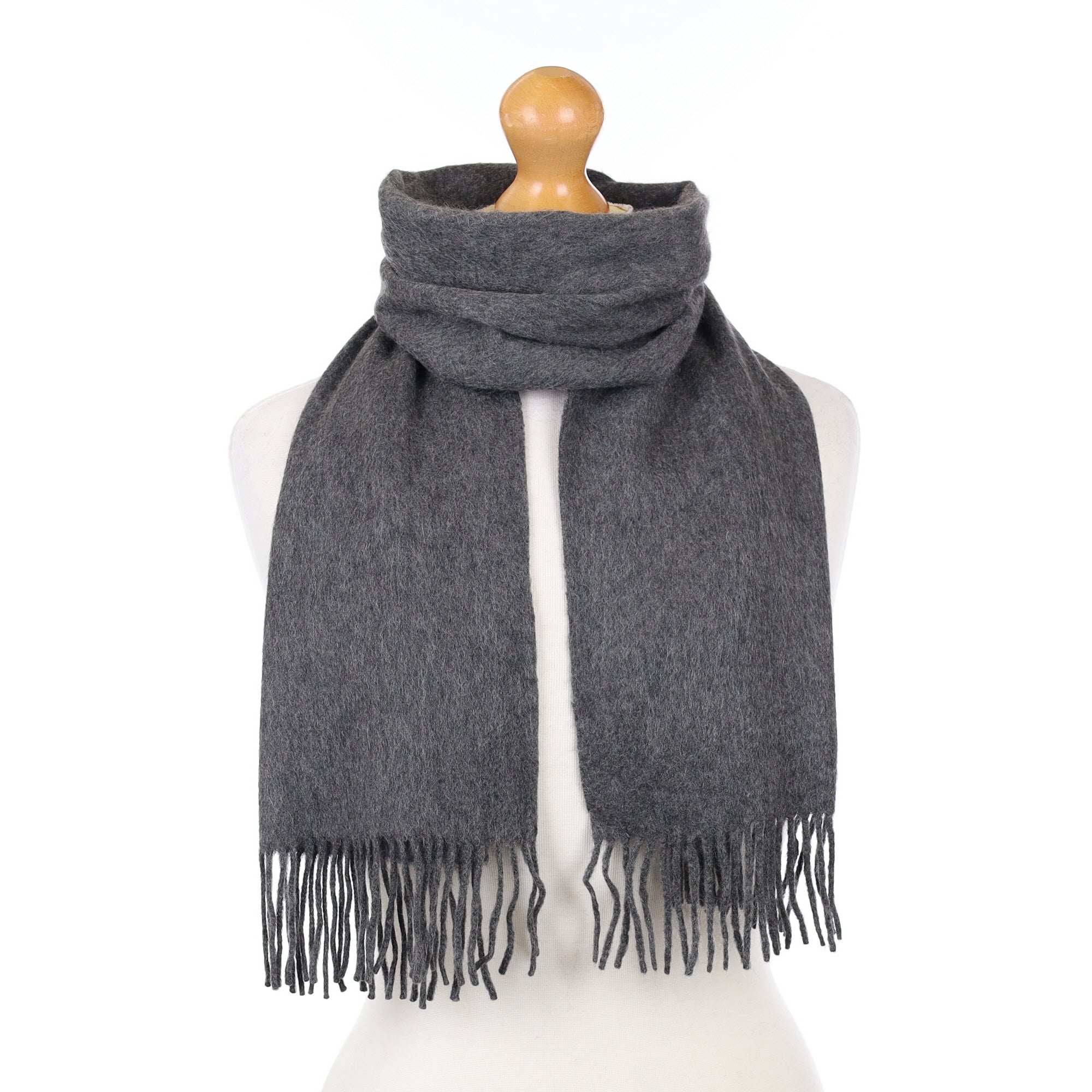 Slate Grey Cashmere Woven Scarf