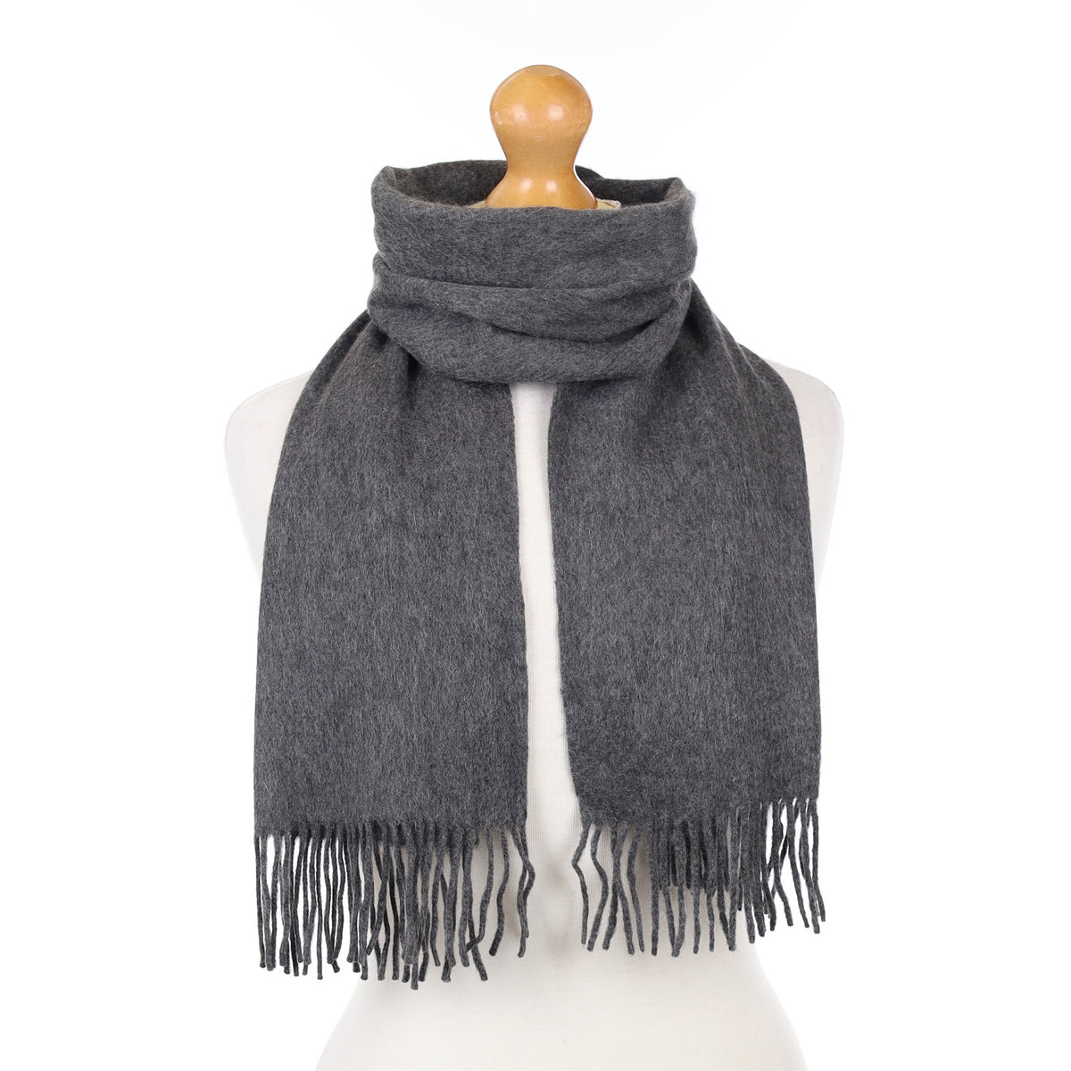 Slate Grey Cashmere Woven Scarf