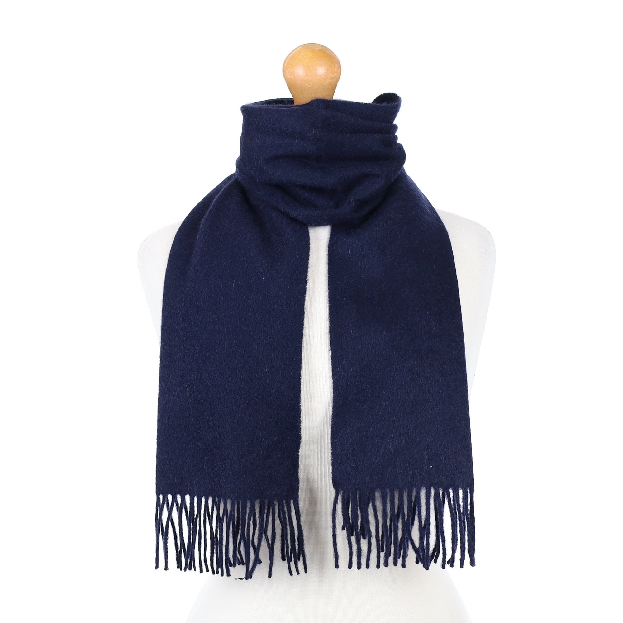 Navy Blue Cashmere Woven Scarf