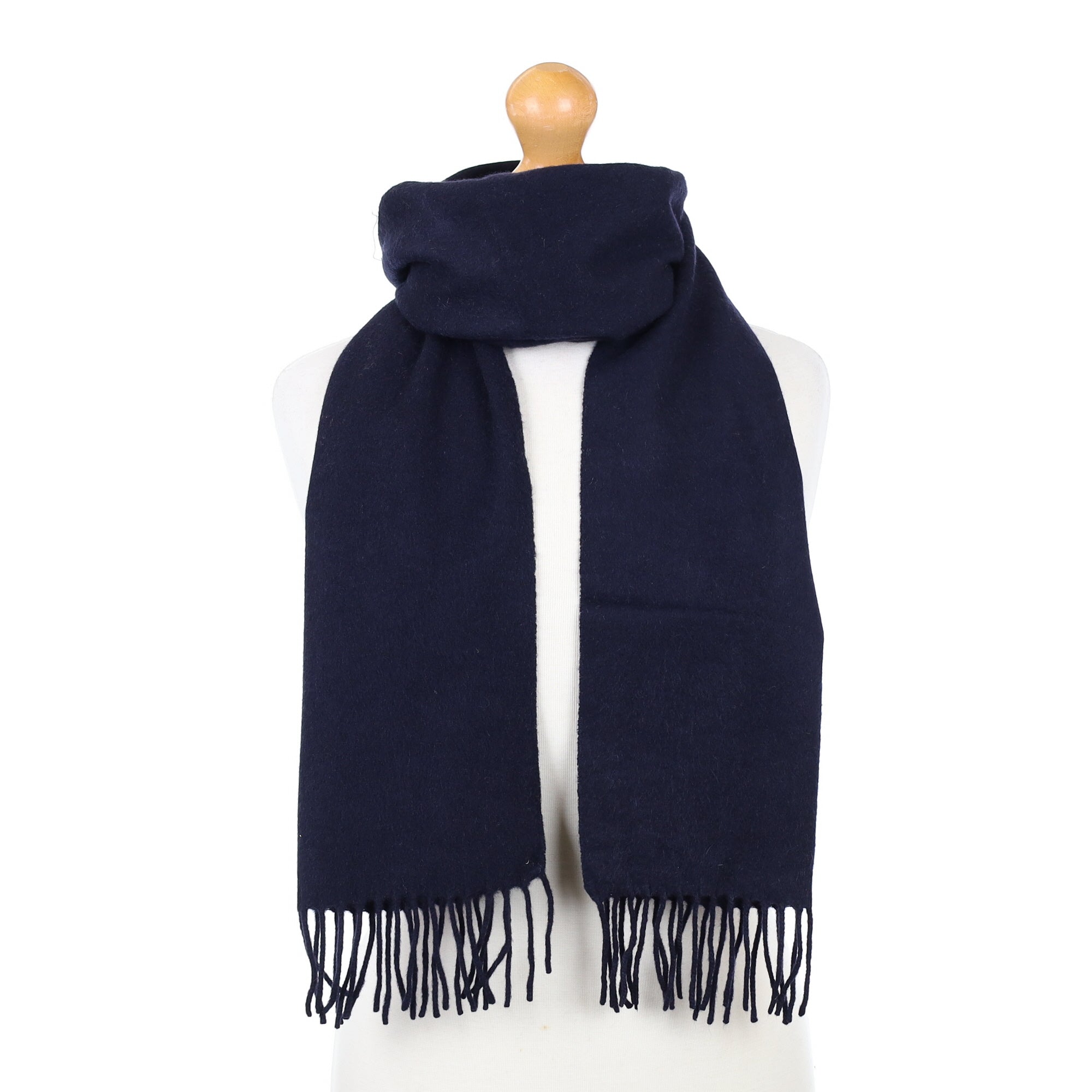 Navy Blue Cashmere Woven Scarf