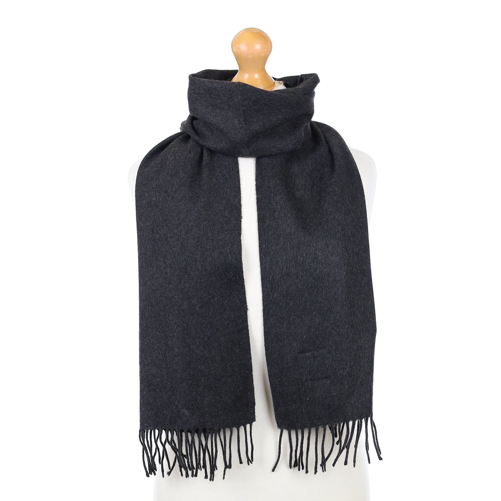 Graphite Grey Cashmere Woven Scarf