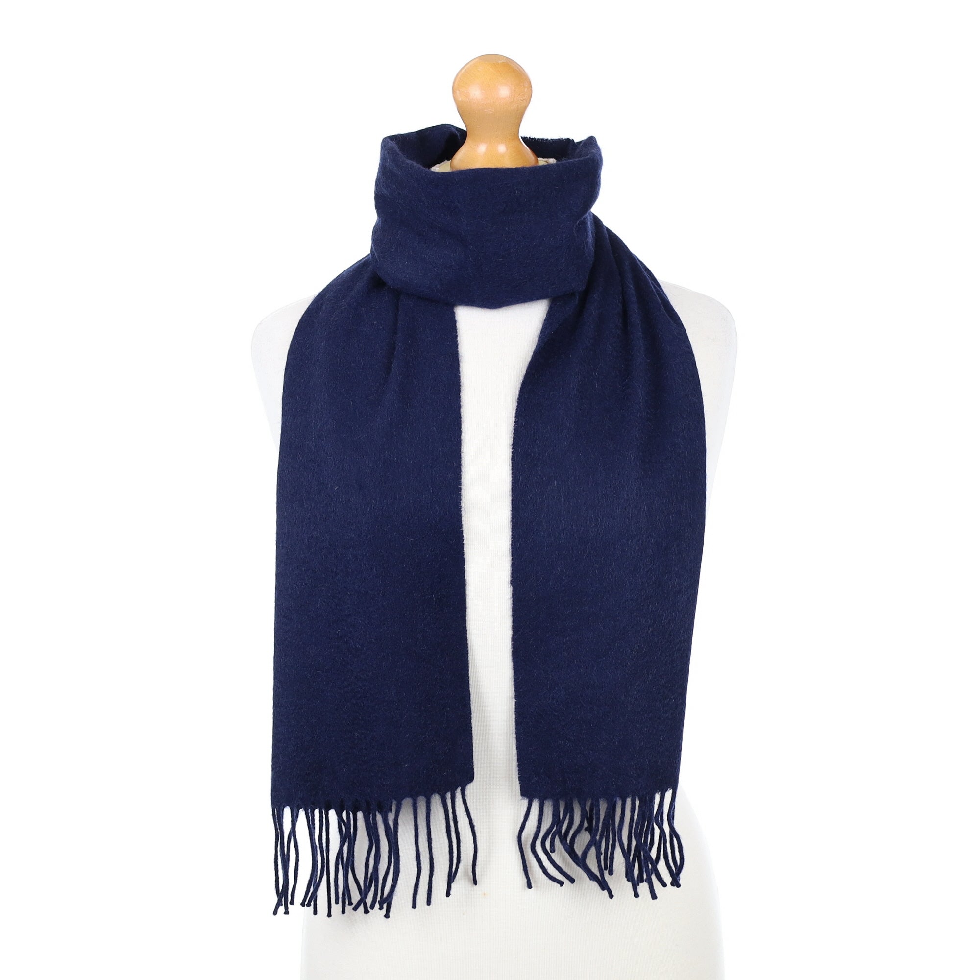 Navy Blue Cashmere Woven Scarf