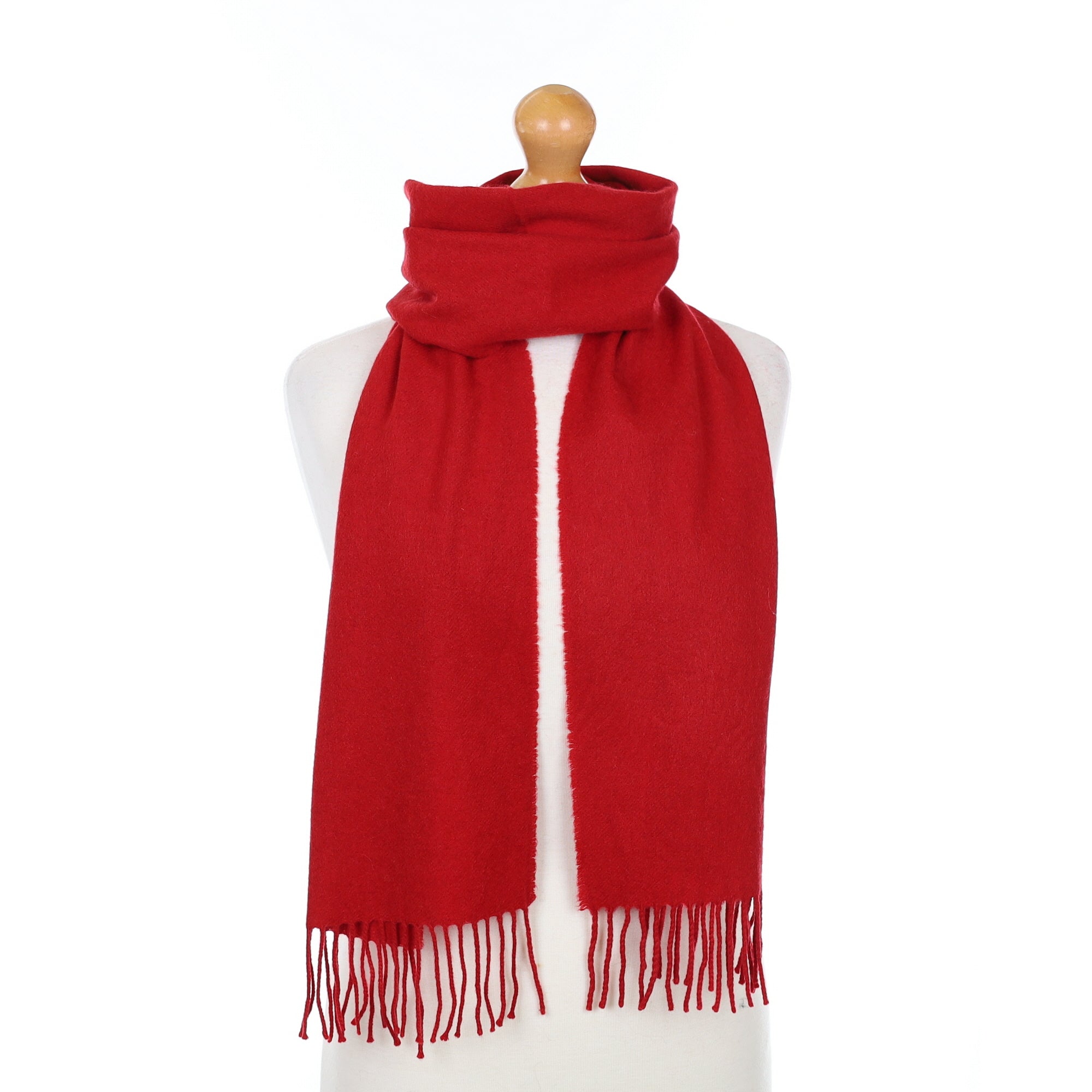 Ruby Red Cashmere Woven Scarf