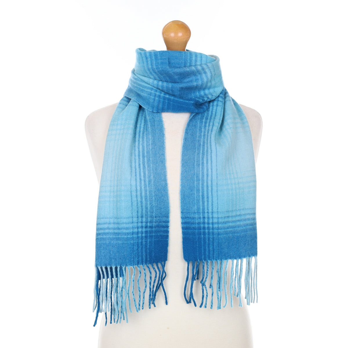 Blue Ombre Cashmere Woven Scarf