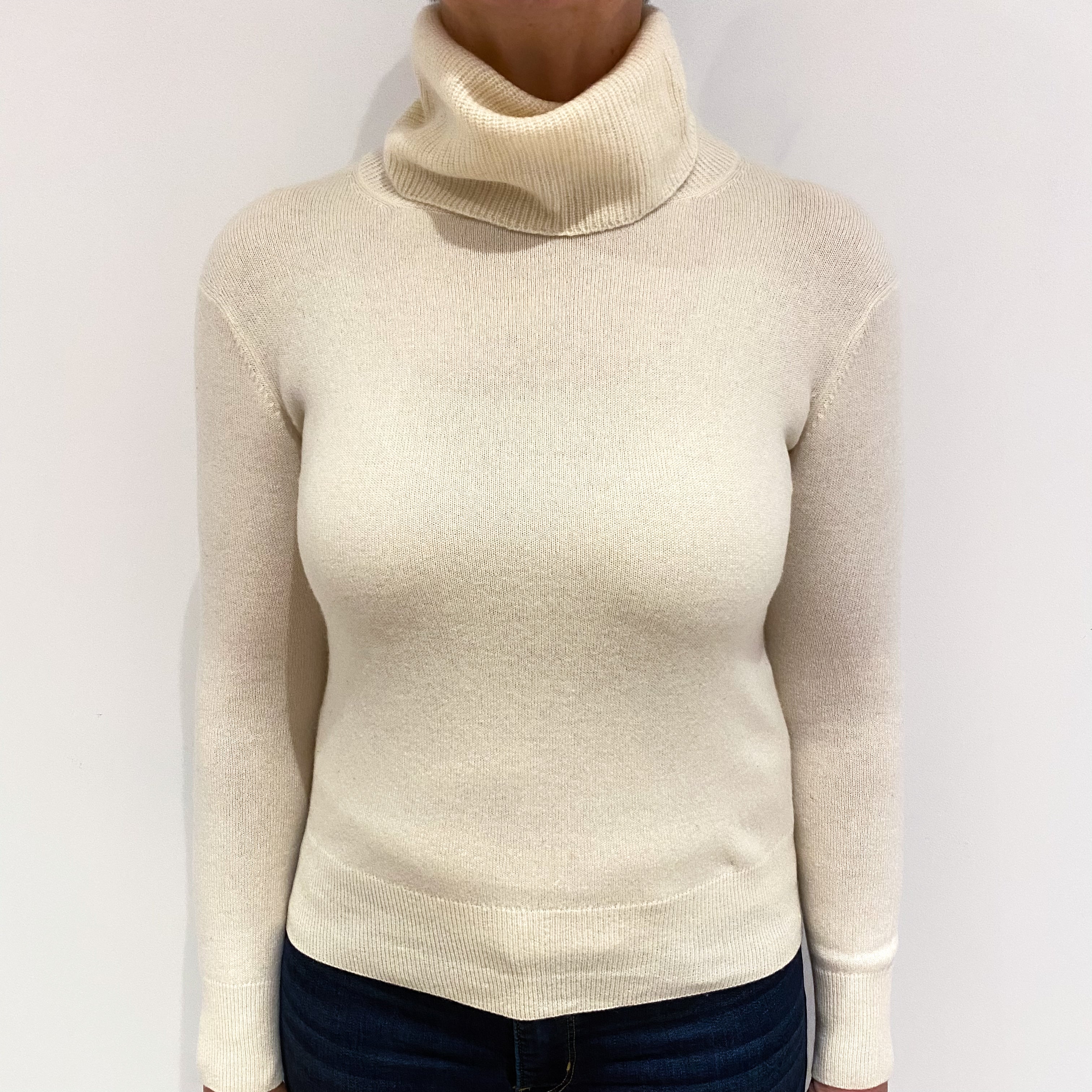 Cream Cashmere Cowl Neck Jumper Medium