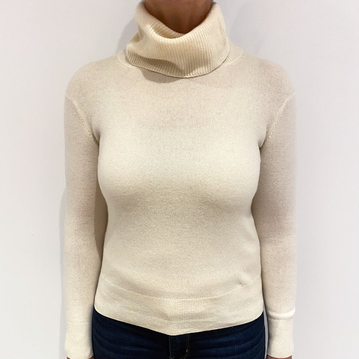 Cream Cashmere Cowl Neck Jumper Medium