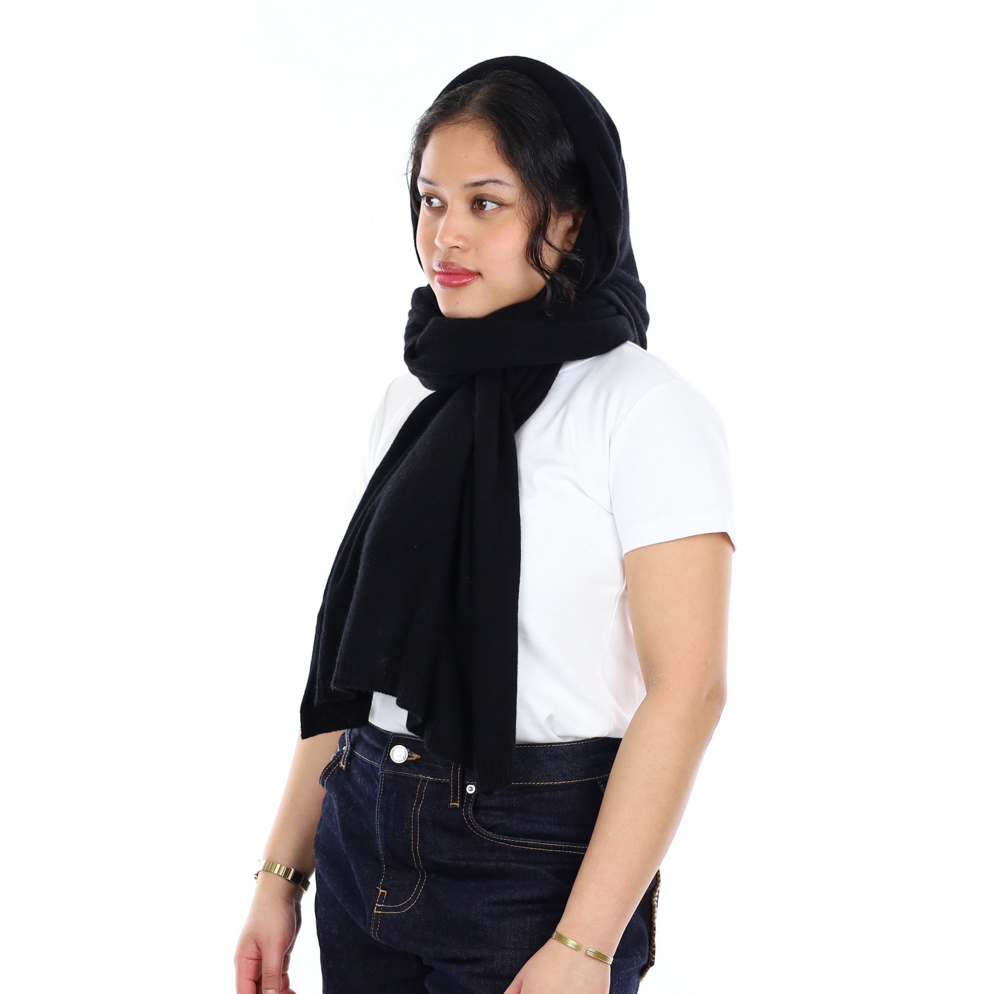 Brand New Black Recycled Cashmere Wrap