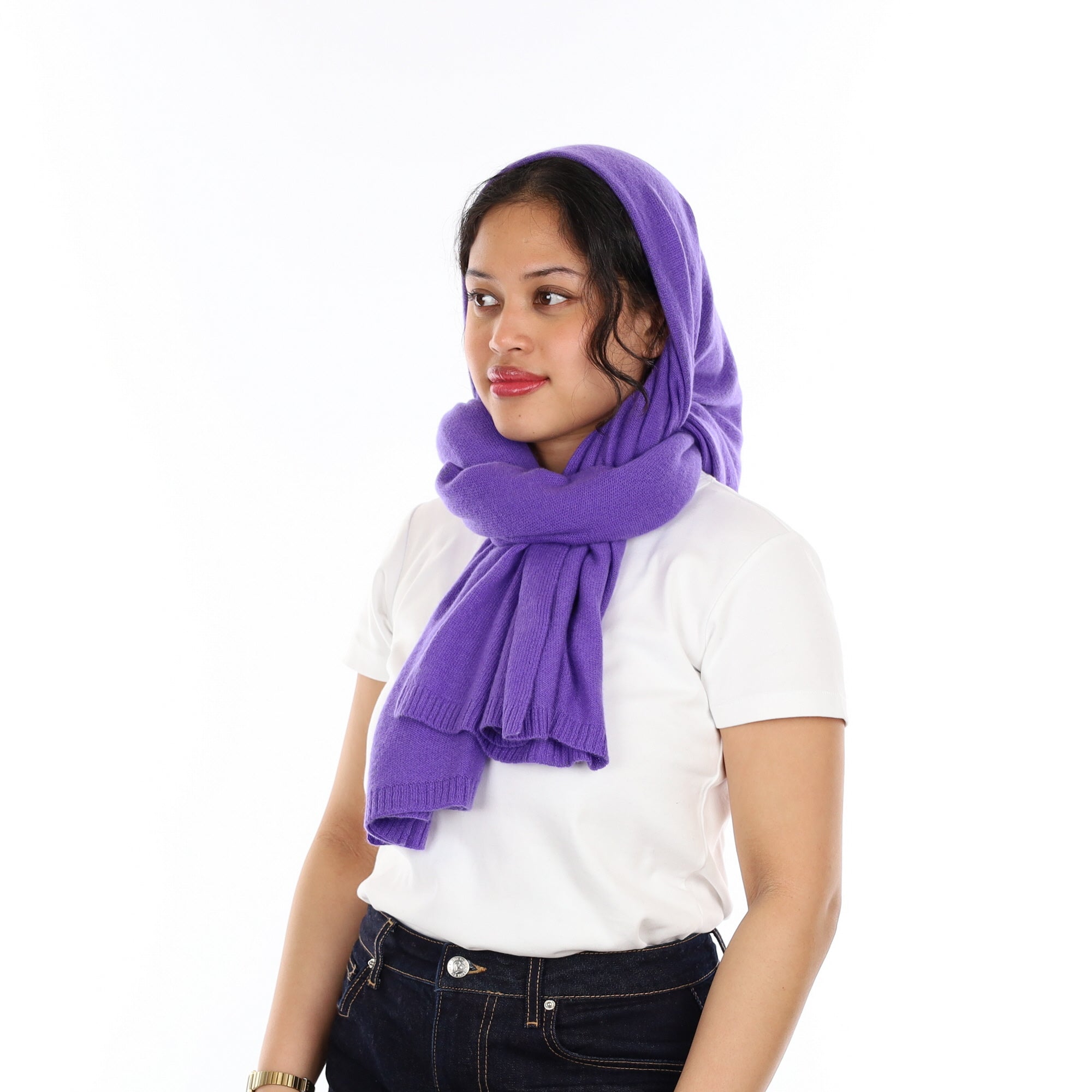 Brand New Periwinkle Purple Recycled Cashmere Wrap
