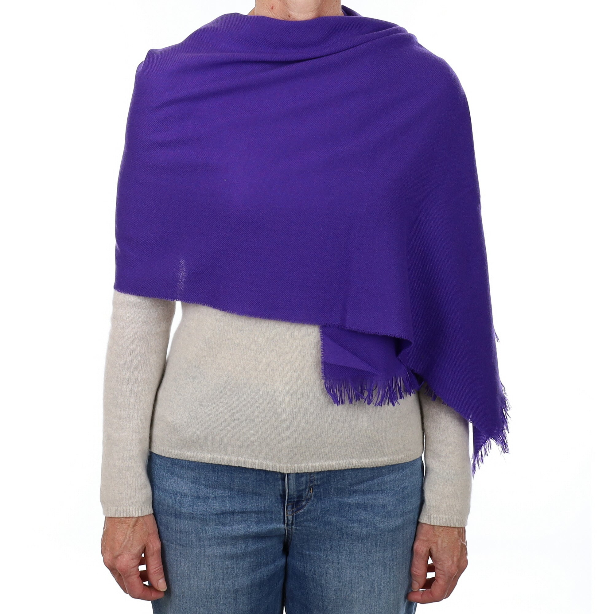Brand New British Iris Purple Luxury Woven Cashmere Mini Wrap